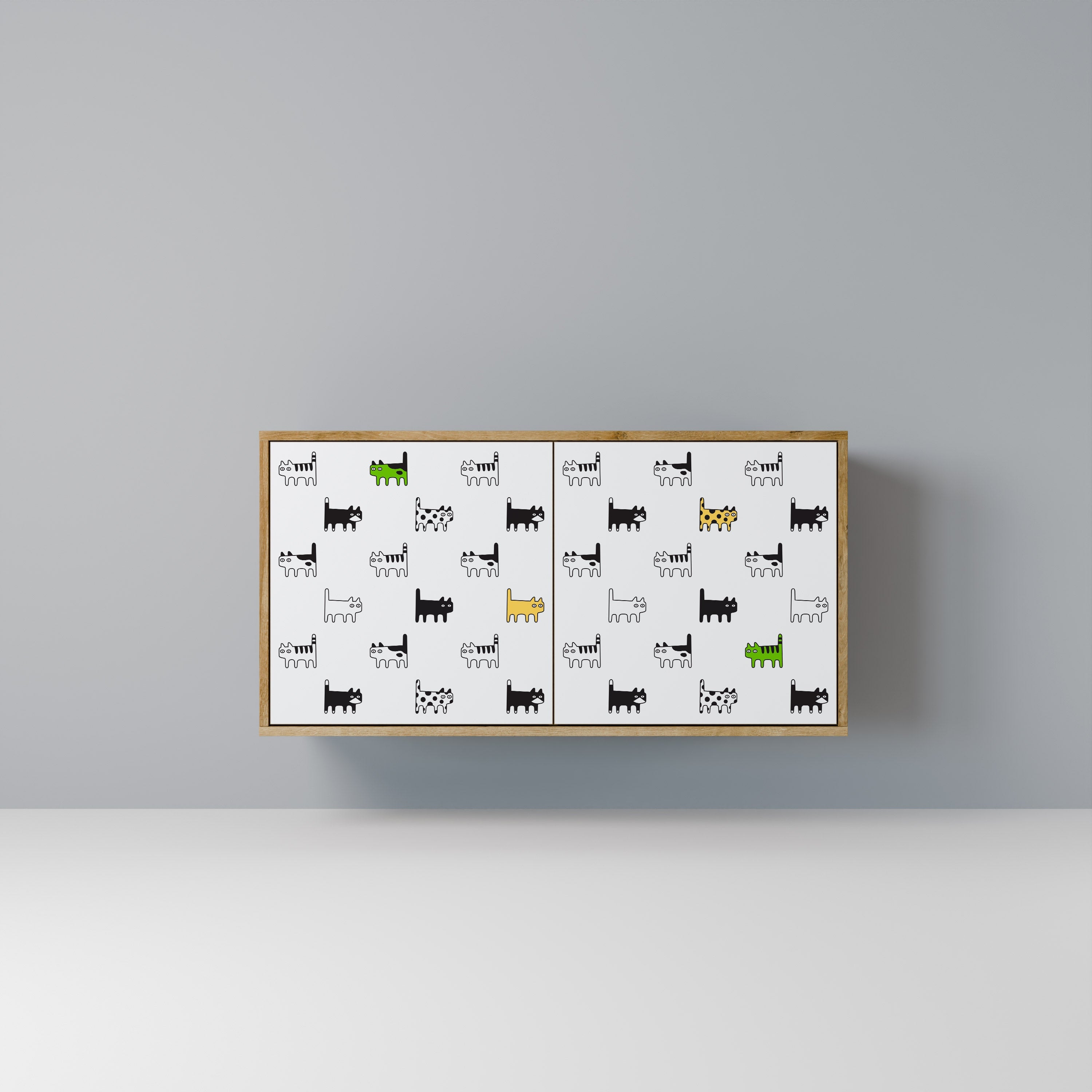 Buffet 2 portes effet chêne CATS COMPILATION