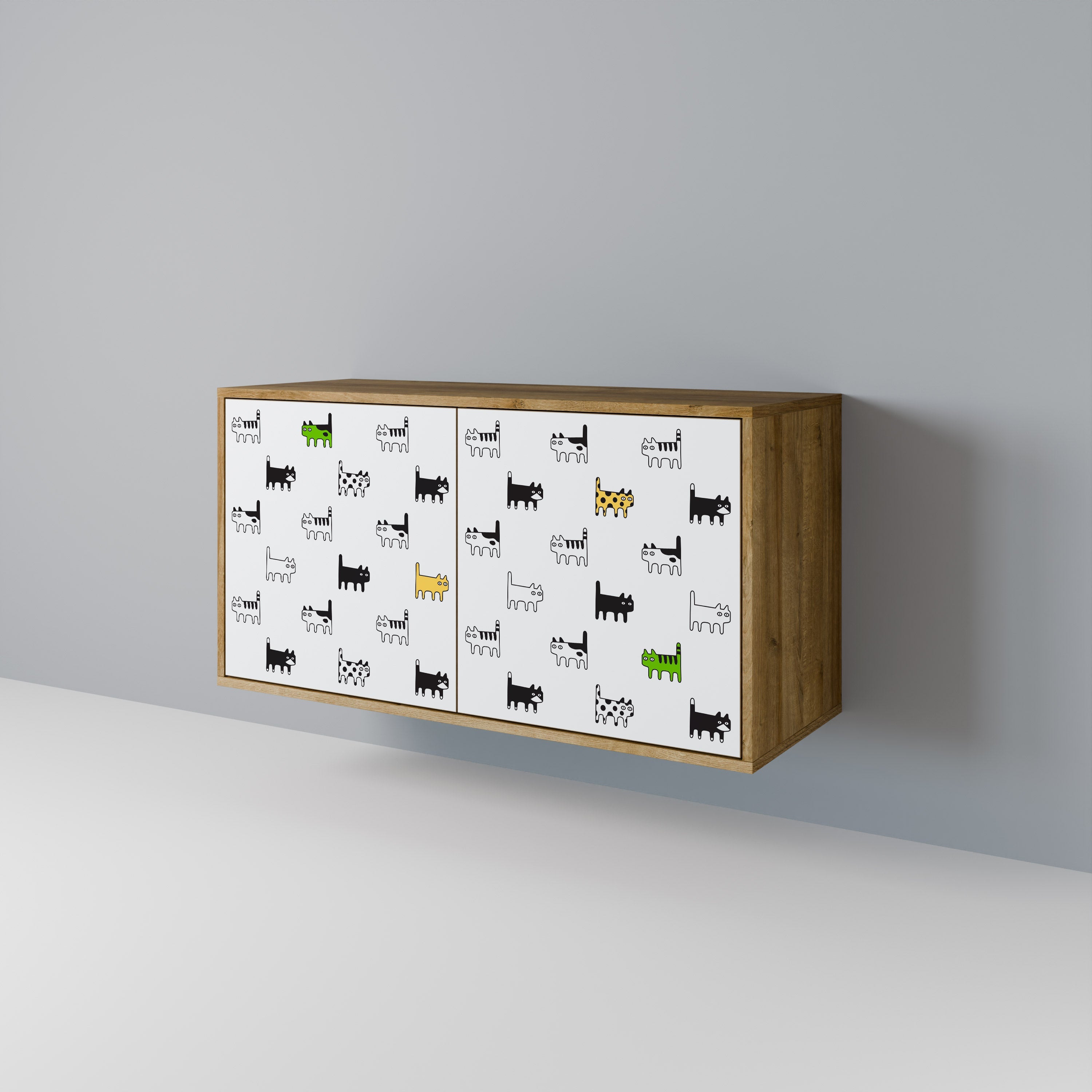 Buffet 2 portes effet chêne CATS COMPILATION