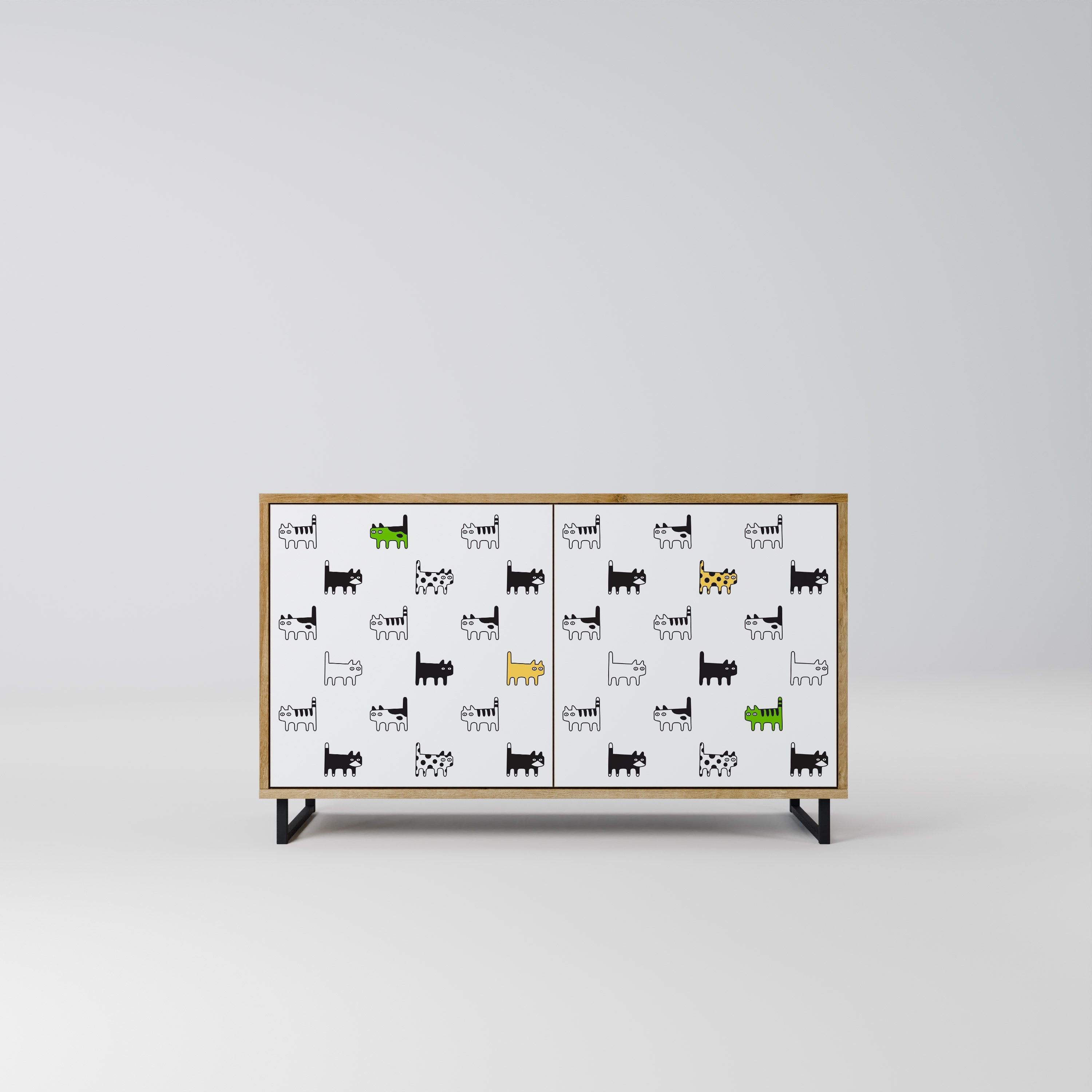 Buffet 2 portes effet chêne CATS COMPILATION