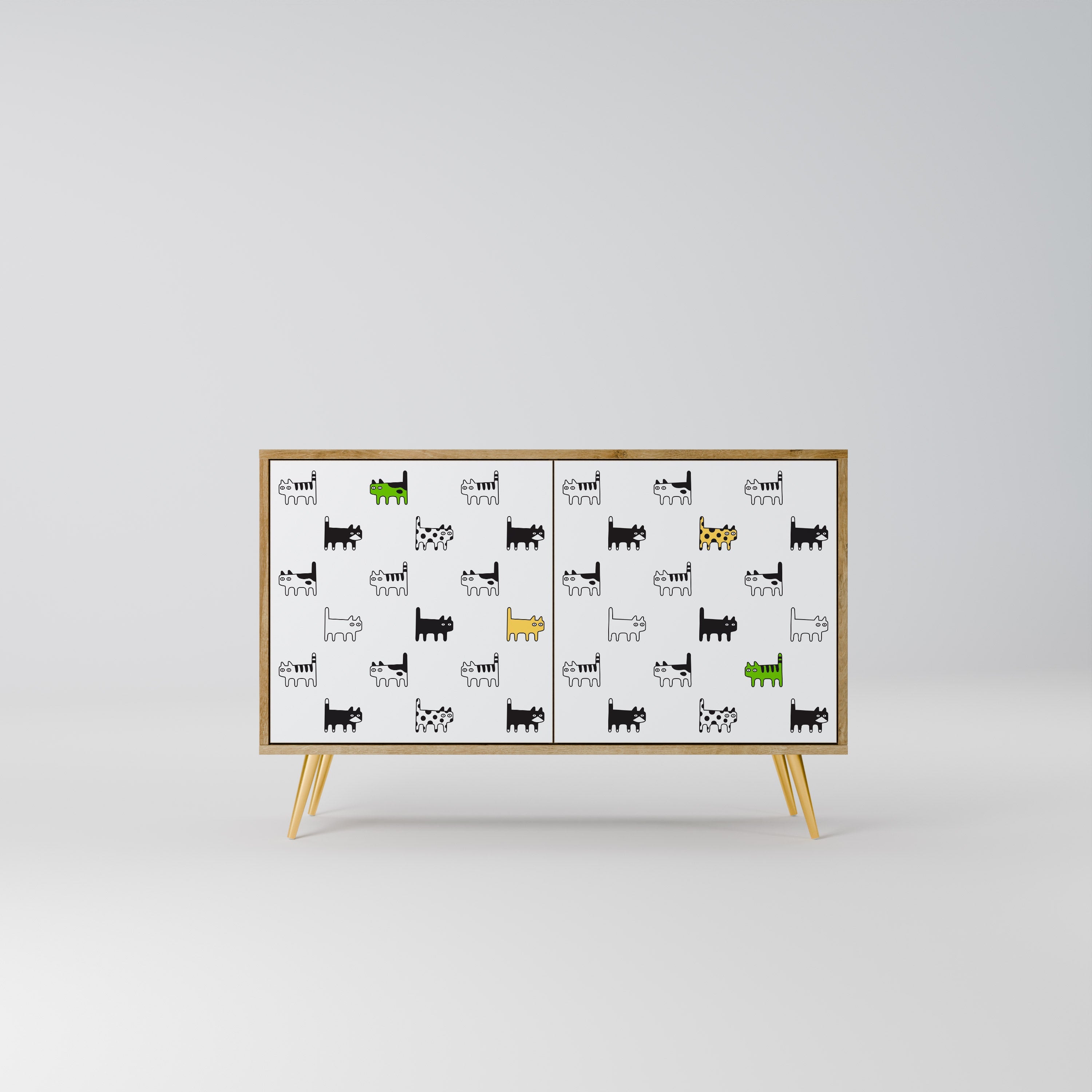 Buffet 2 portes effet chêne CATS COMPILATION