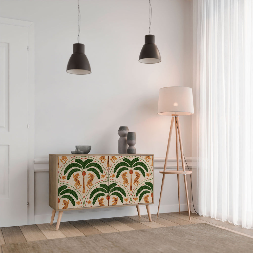 DANCING PREDATORS 2-Door Sideboard in Oak Effect