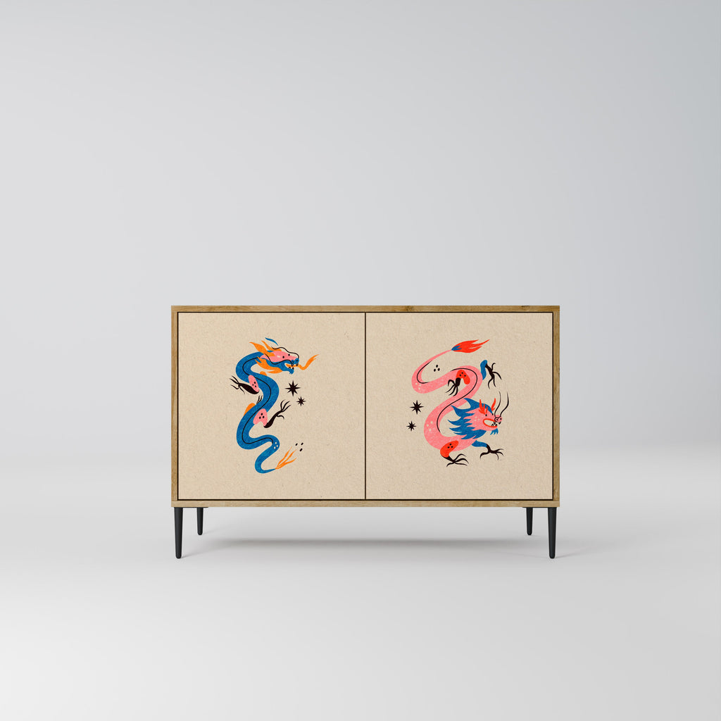 MYTHOLOGICAL CREATURES 2-Door Sideboard in Oak Effect
