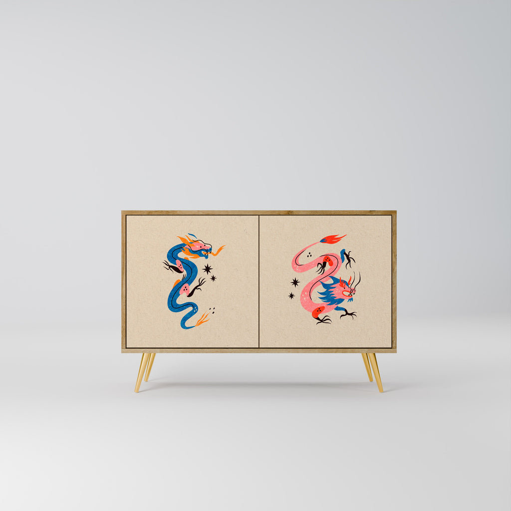 MYTHOLOGICAL CREATURES 2-Door Sideboard in Oak Effect