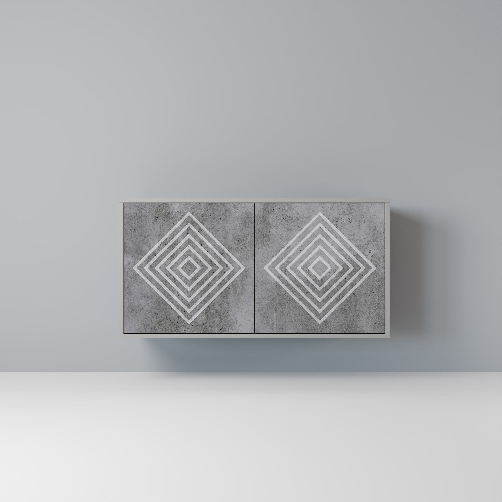 POLYGONAL ARTISTRY 2-Door Sideboard in Grey Finish