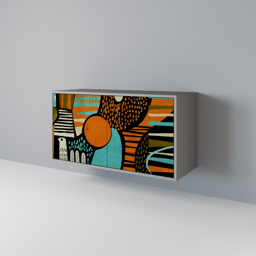 Buffet 2 portes GEODE GLIMMER finition grise