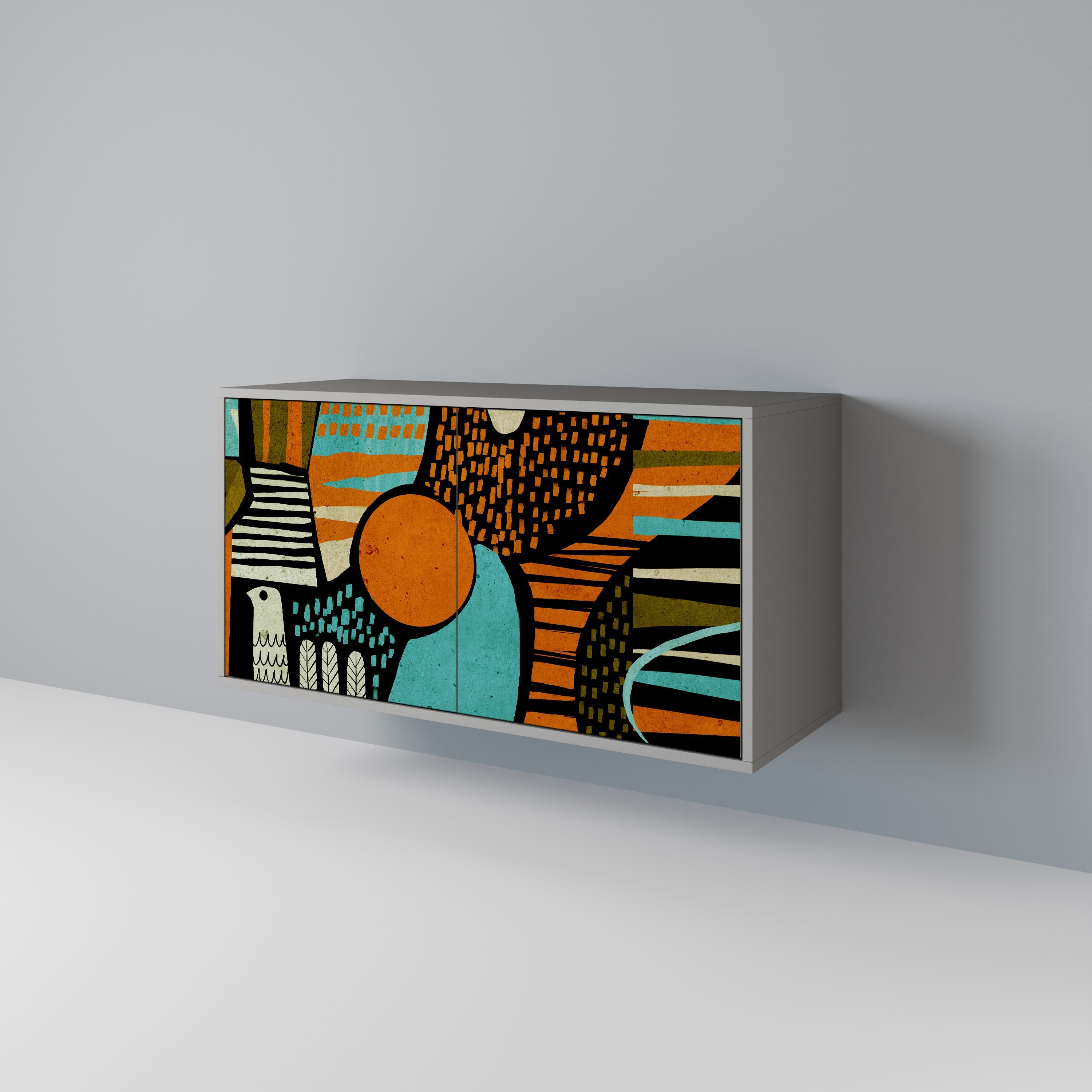 Buffet 2 portes GEODE GLIMMER finition grise