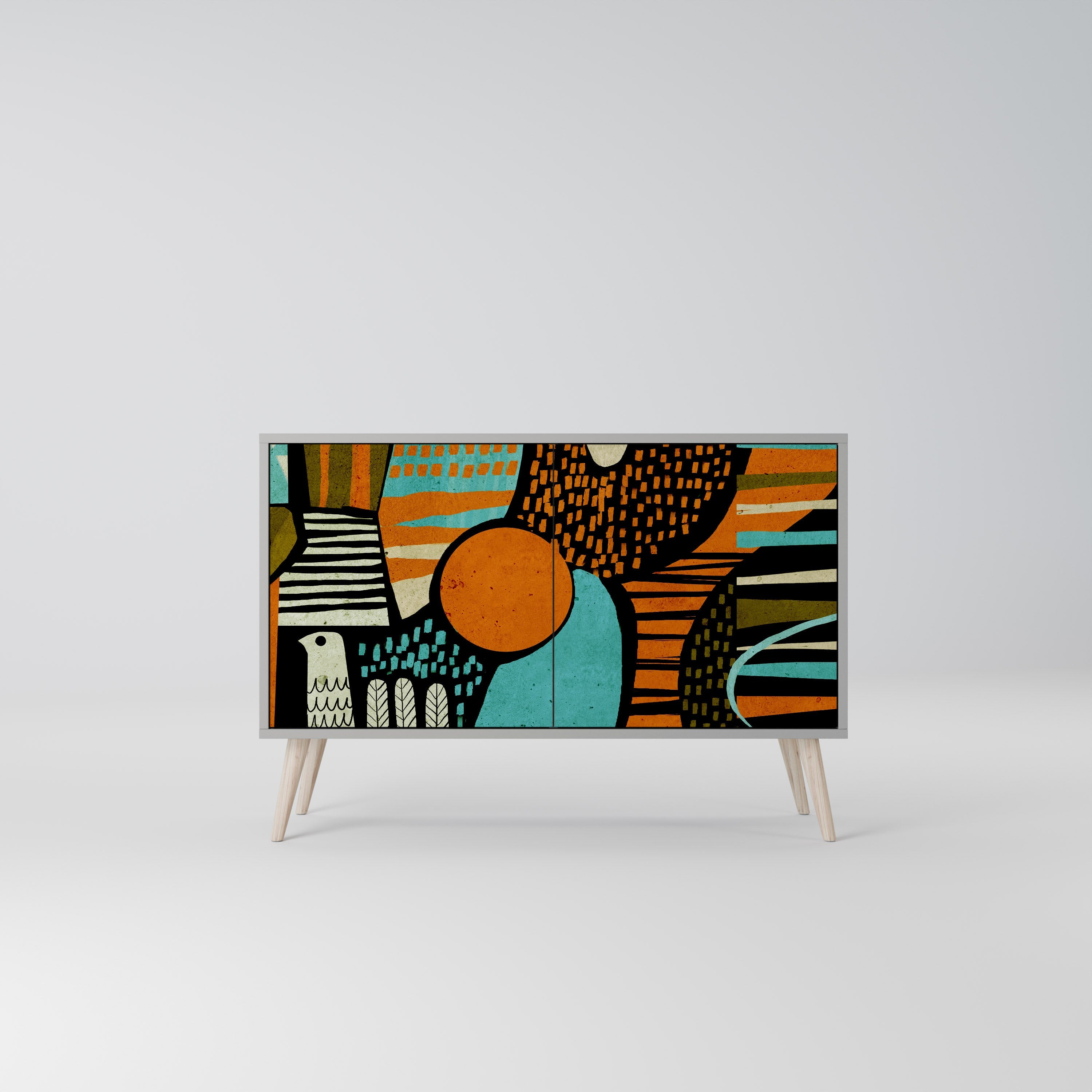 Buffet 2 portes GEODE GLIMMER finition grise