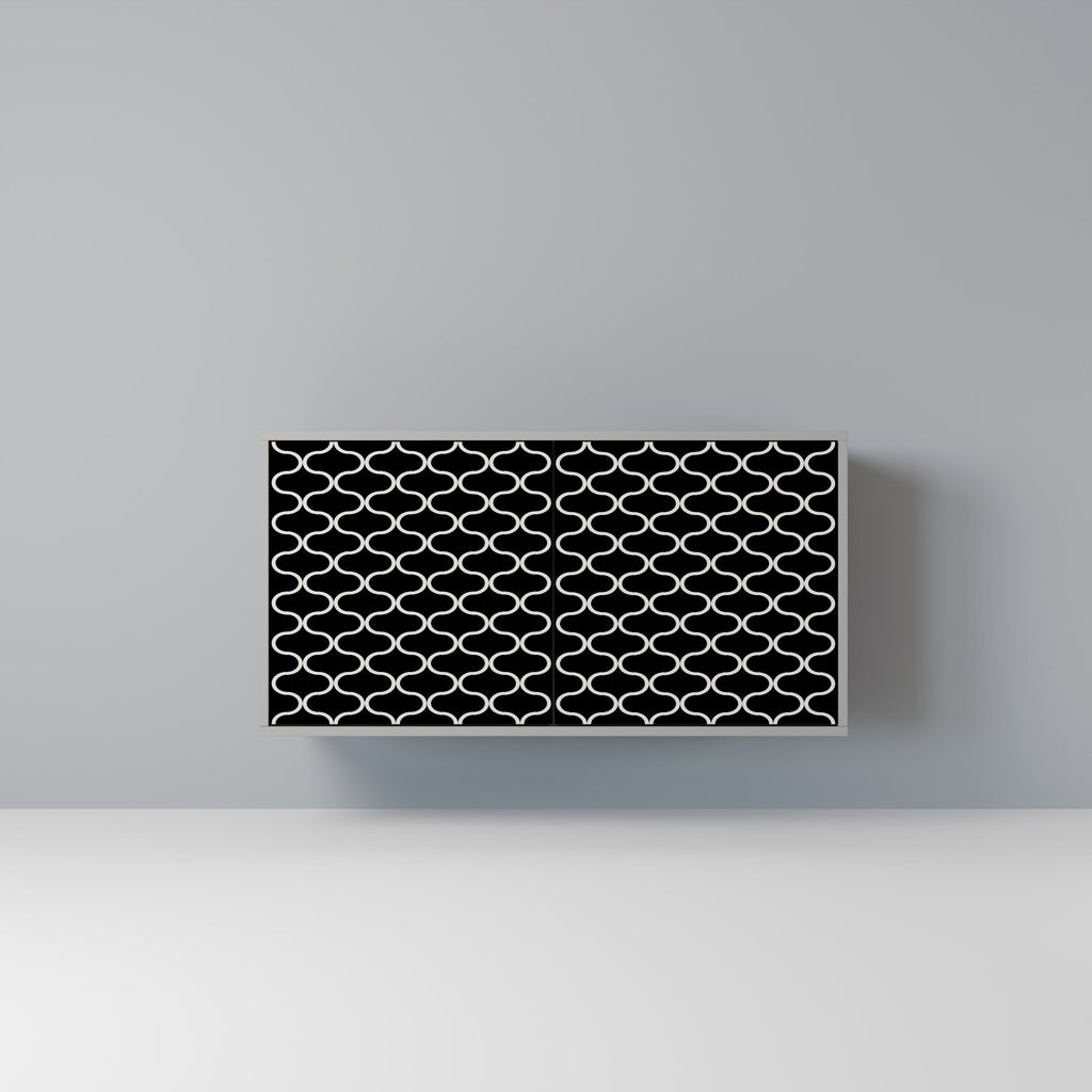 Buffet 2 portes TESSELATED BLACKNESS, finition grise