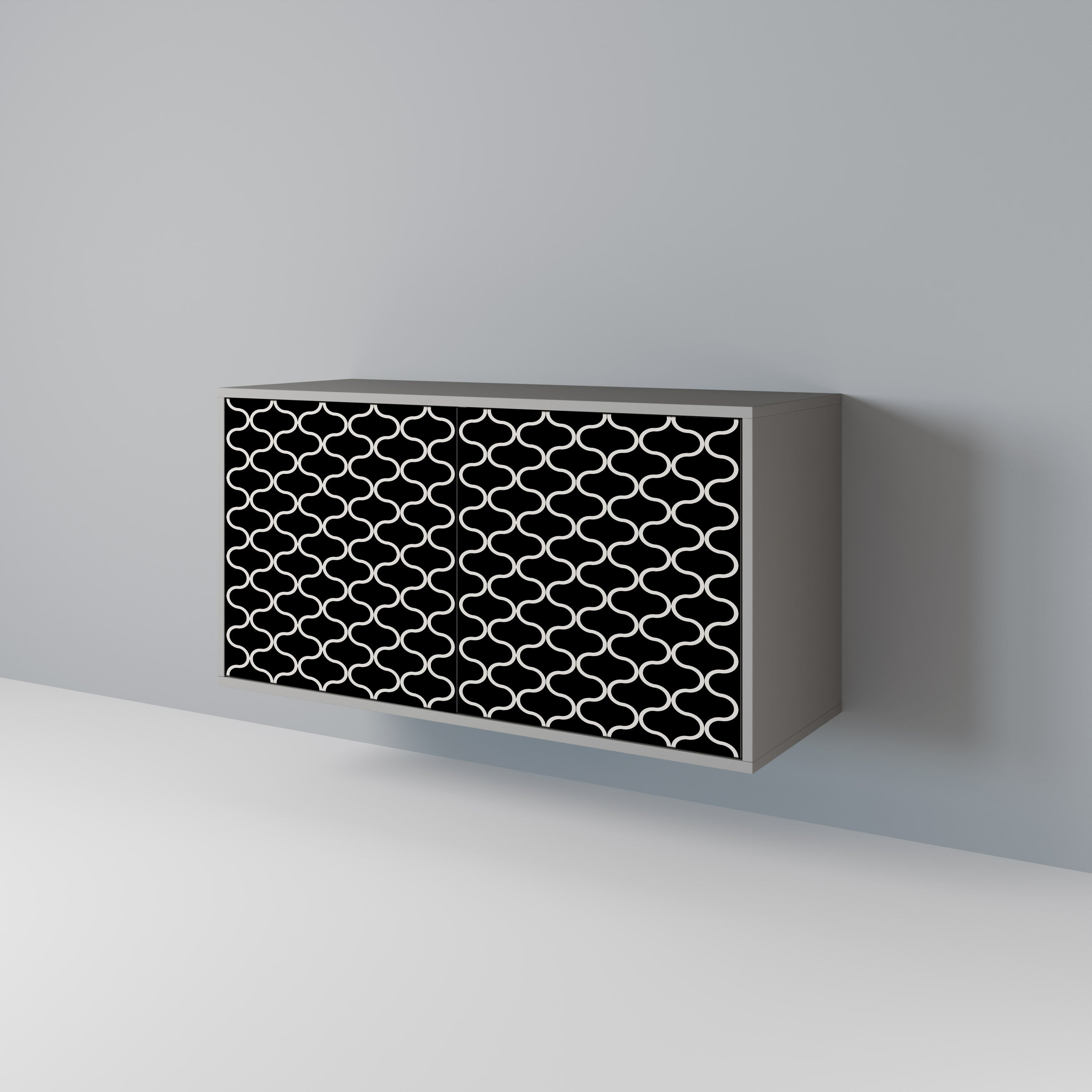 Buffet 2 portes TESSELATED BLACKNESS, finition grise