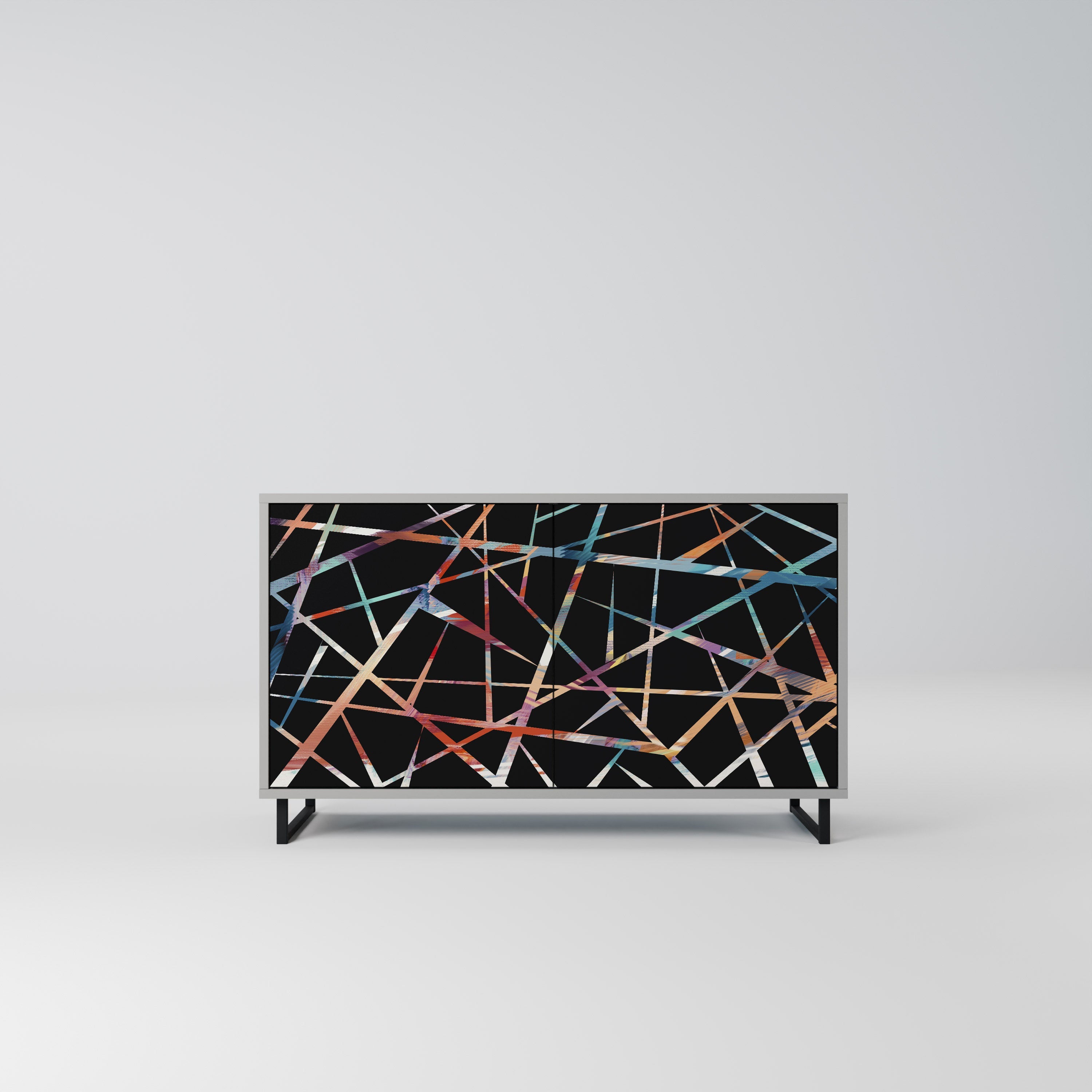 Buffet 2 portes POLYGON VERVE finition grise