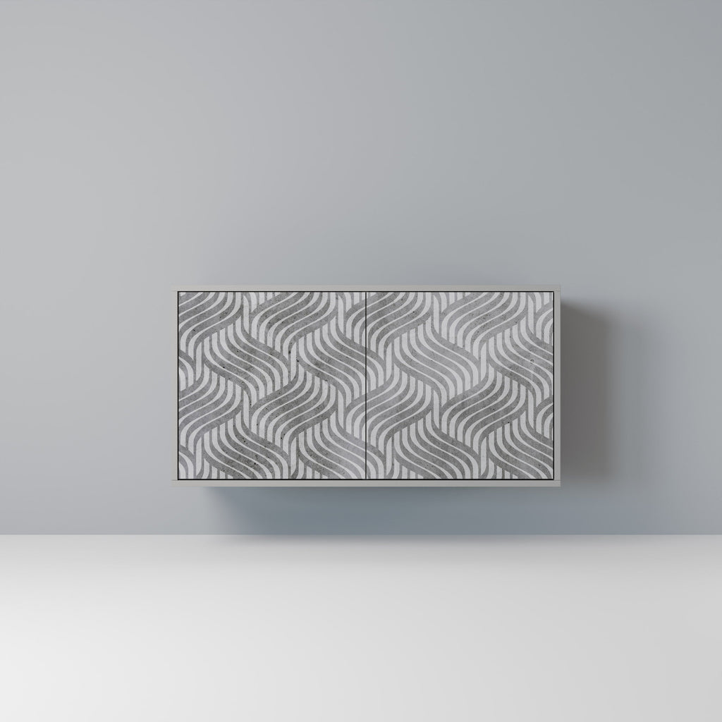 Buffet 2 portes CONCRETE MOVEMENT en finition grise