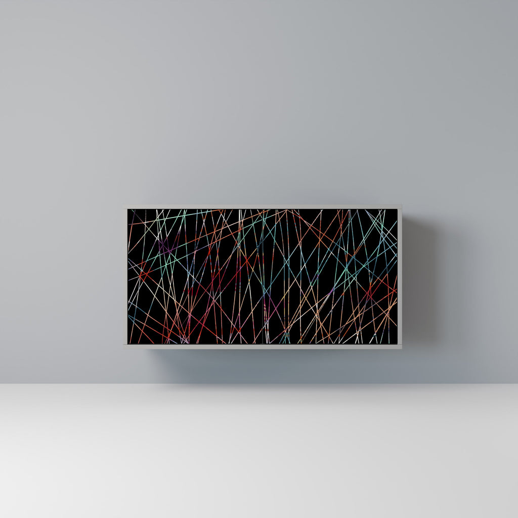 Buffet 2 portes LUMINOUS SNARE finition grise