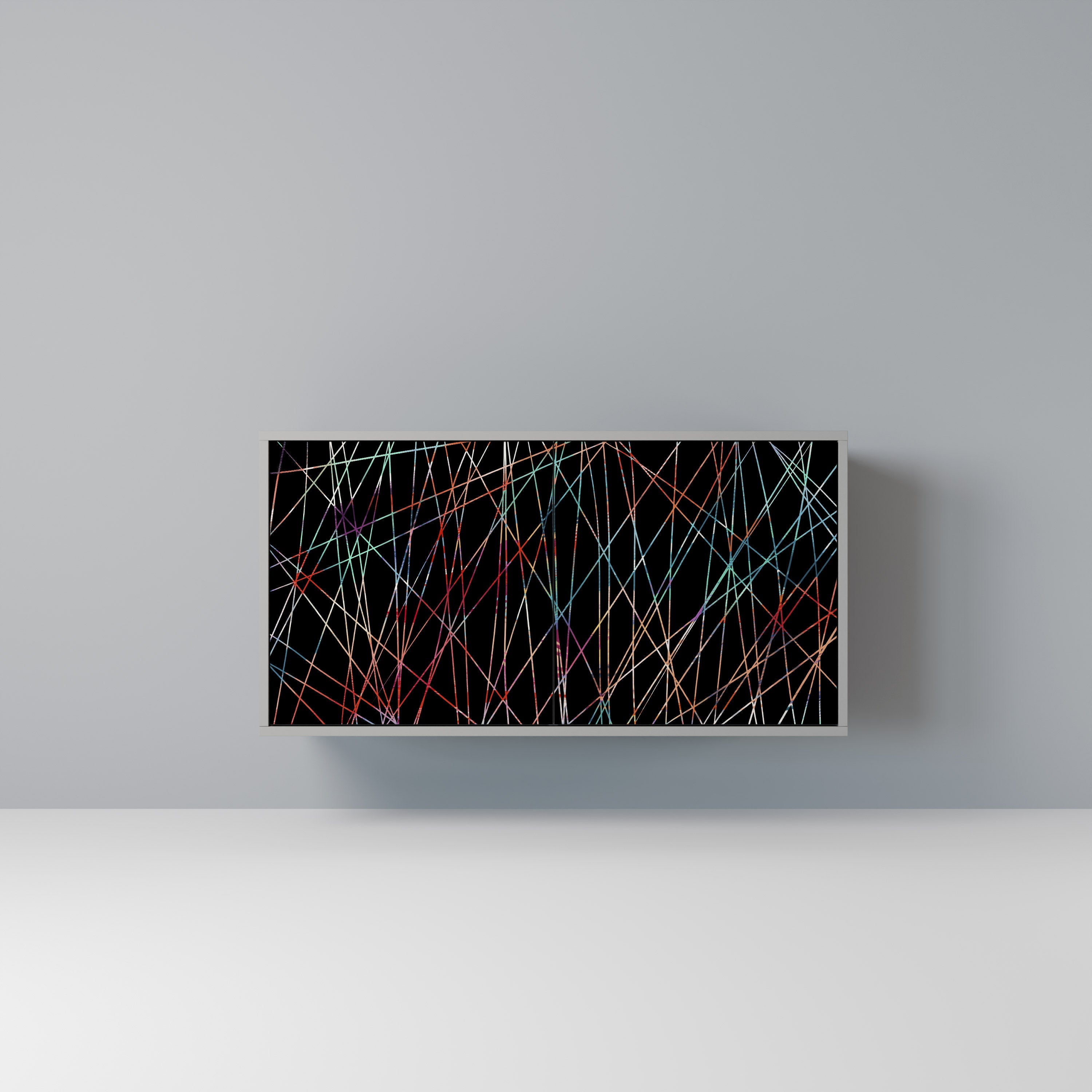 Buffet 2 portes LUMINOUS SNARE finition grise