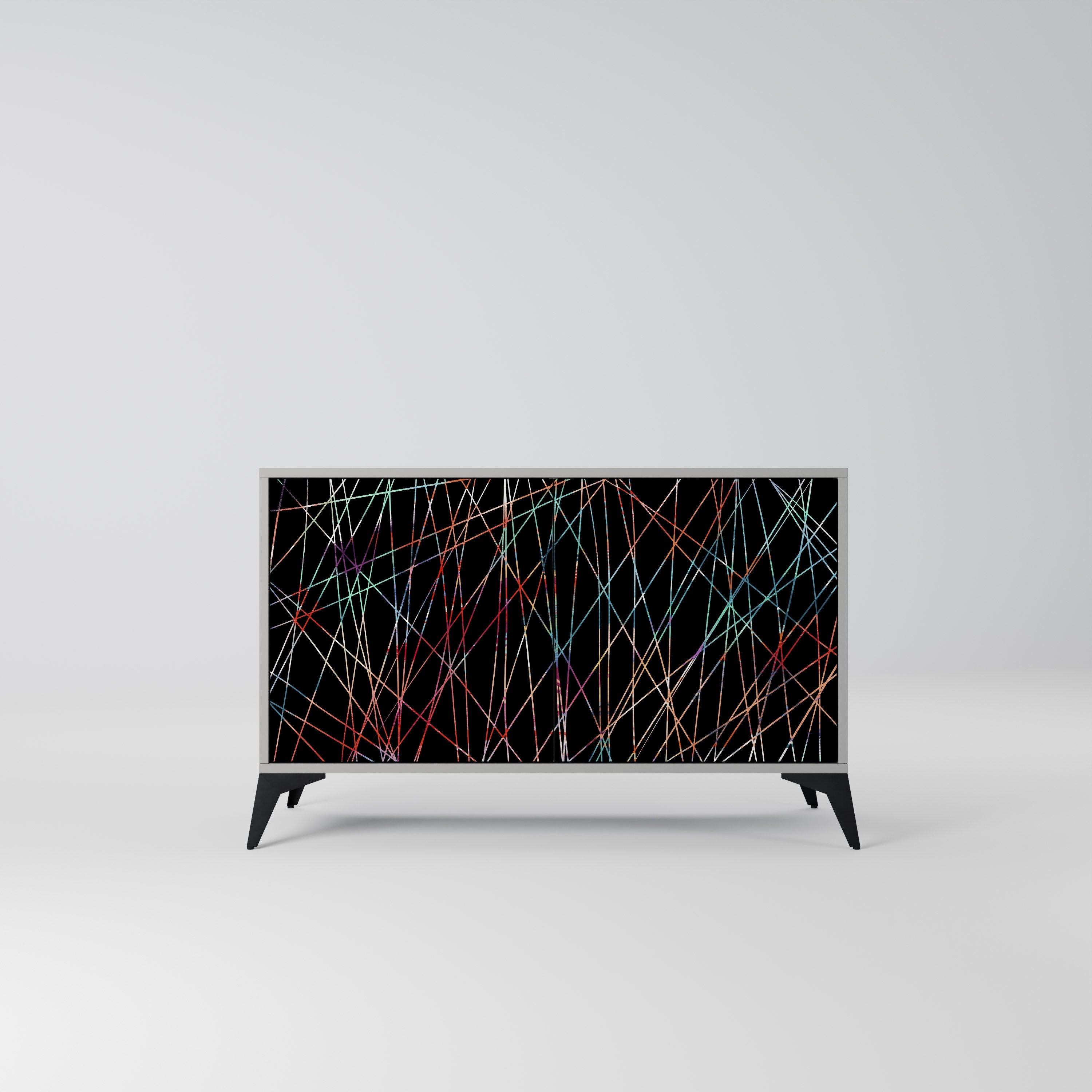 Buffet 2 portes LUMINOUS SNARE finition grise