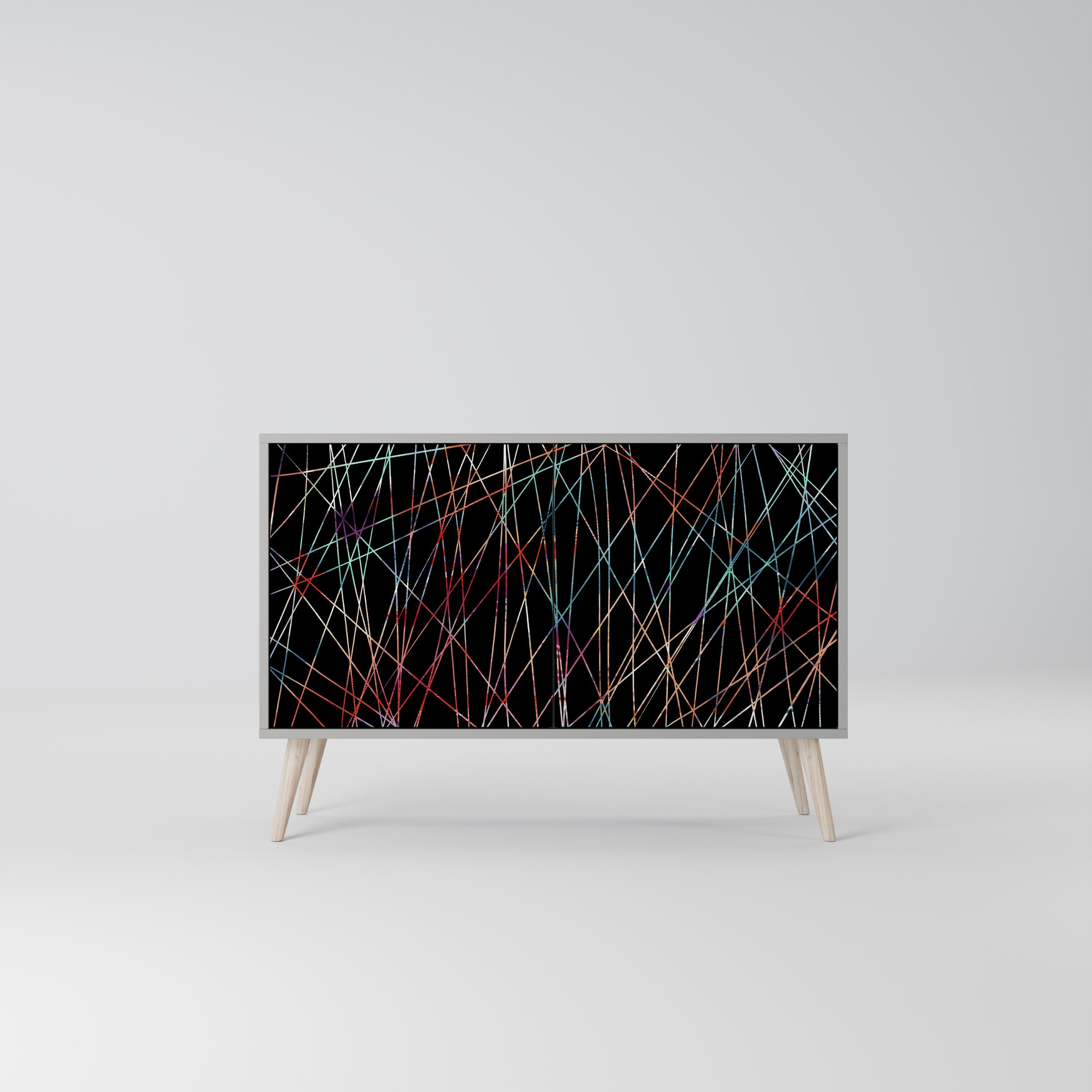 Buffet 2 portes LUMINOUS SNARE finition grise