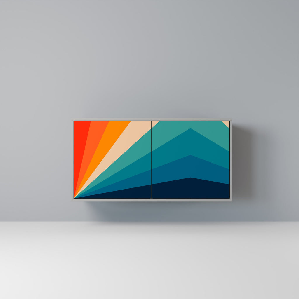 Buffet 2 portes PRISM CONCUSSION finition grise