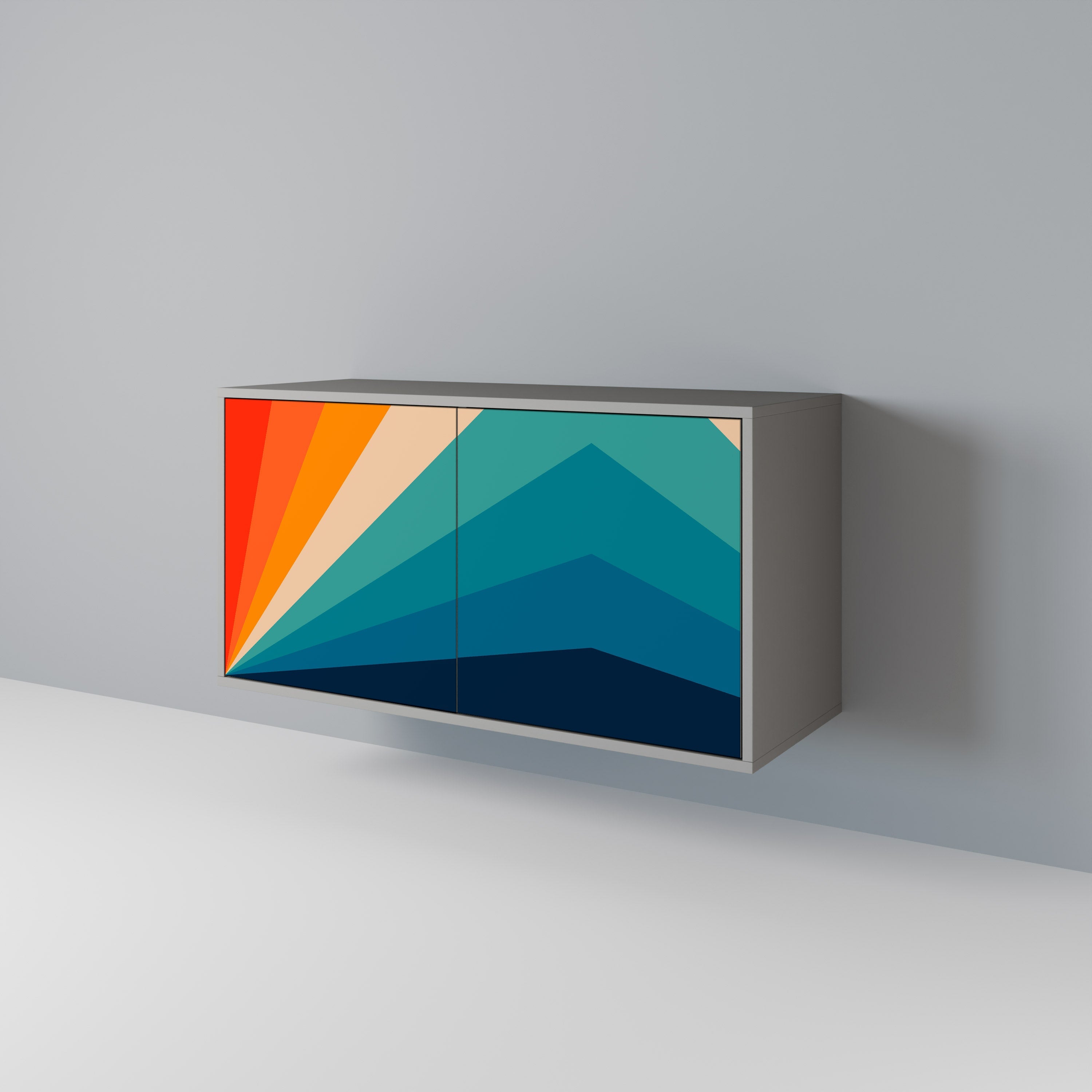 Buffet 2 portes PRISM CONCUSSION finition grise