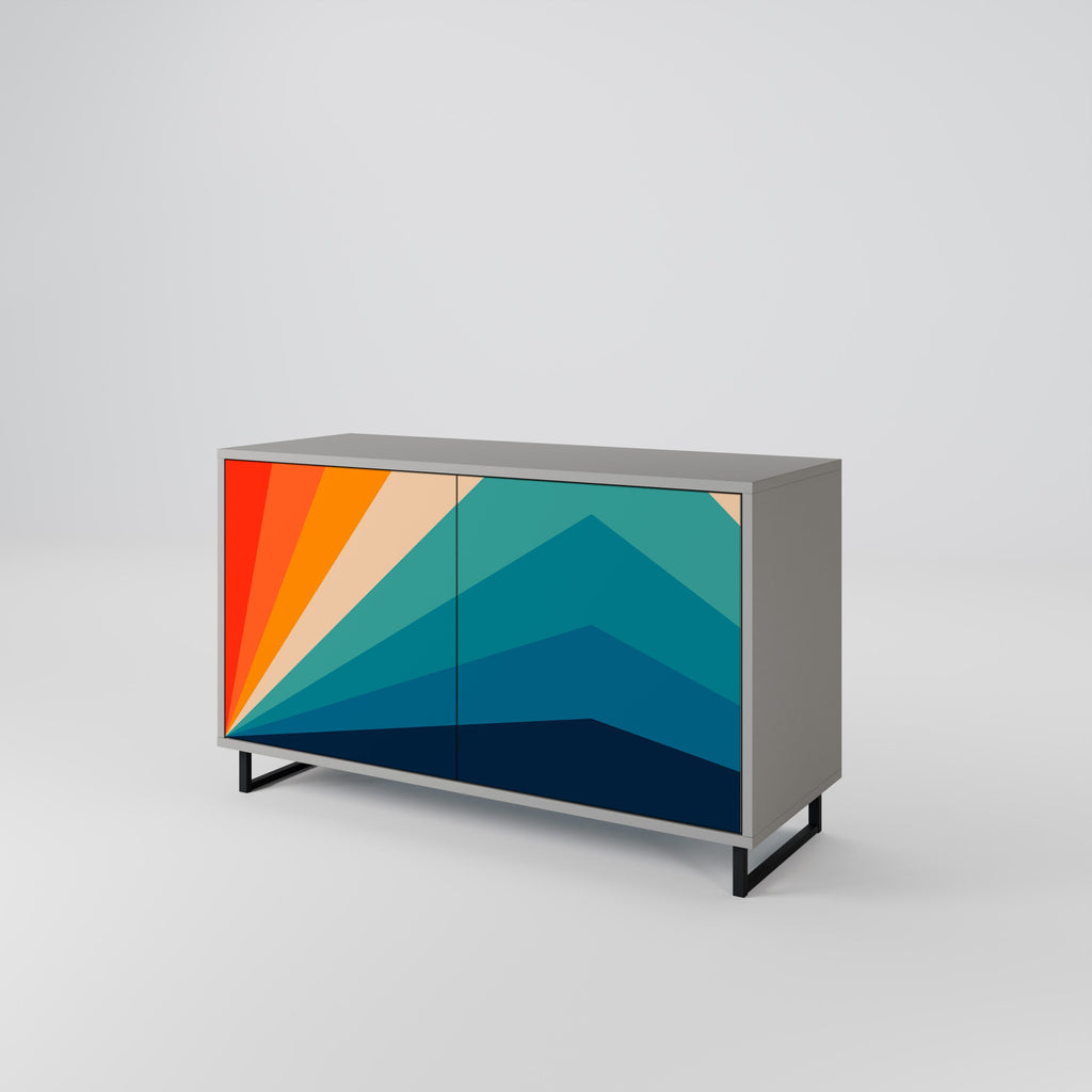 Buffet 2 portes PRISM CONCUSSION finition grise