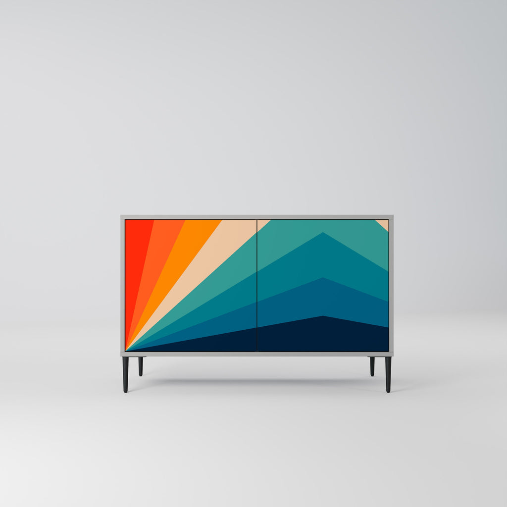 Buffet 2 portes PRISM CONCUSSION finition grise