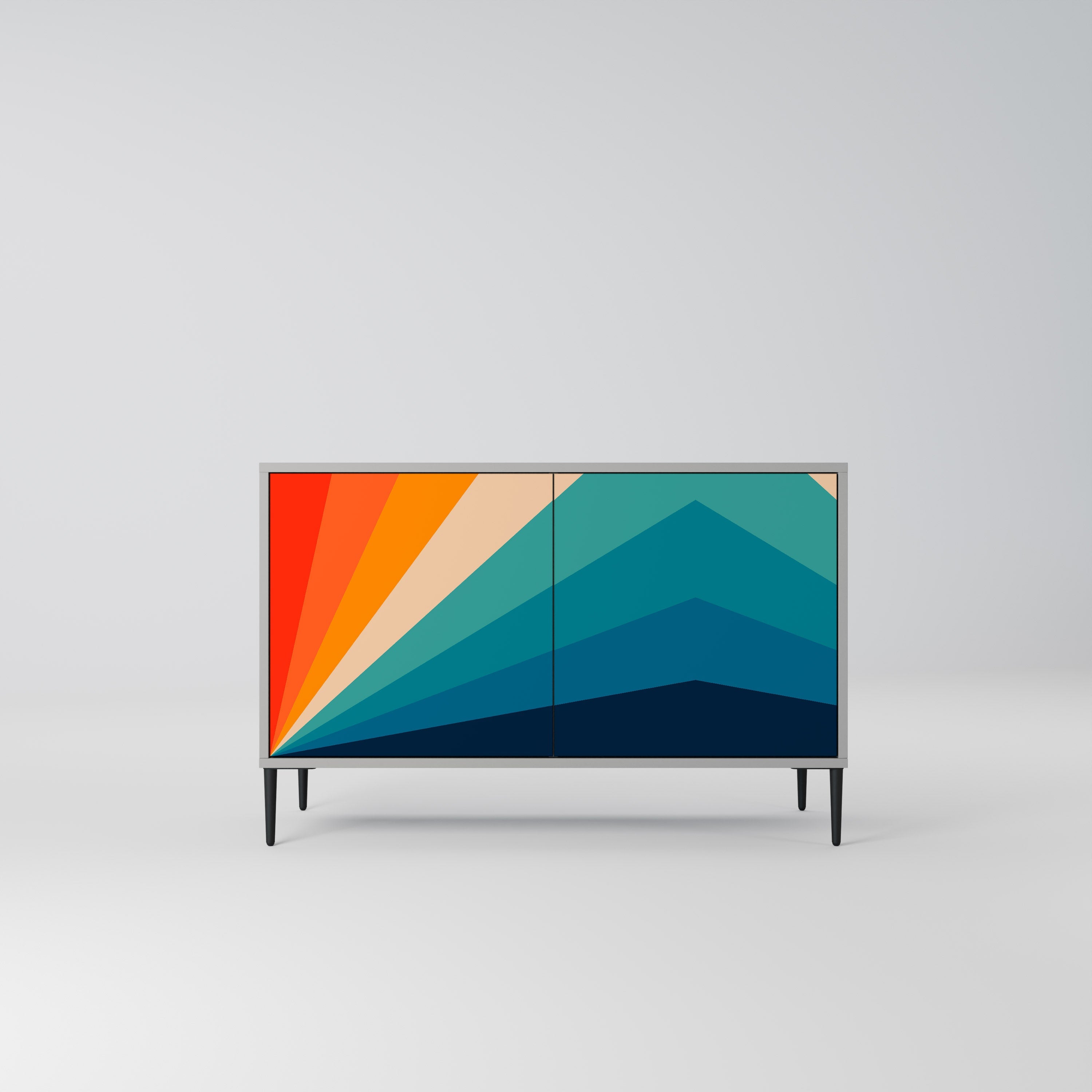 Buffet 2 portes PRISM CONCUSSION finition grise