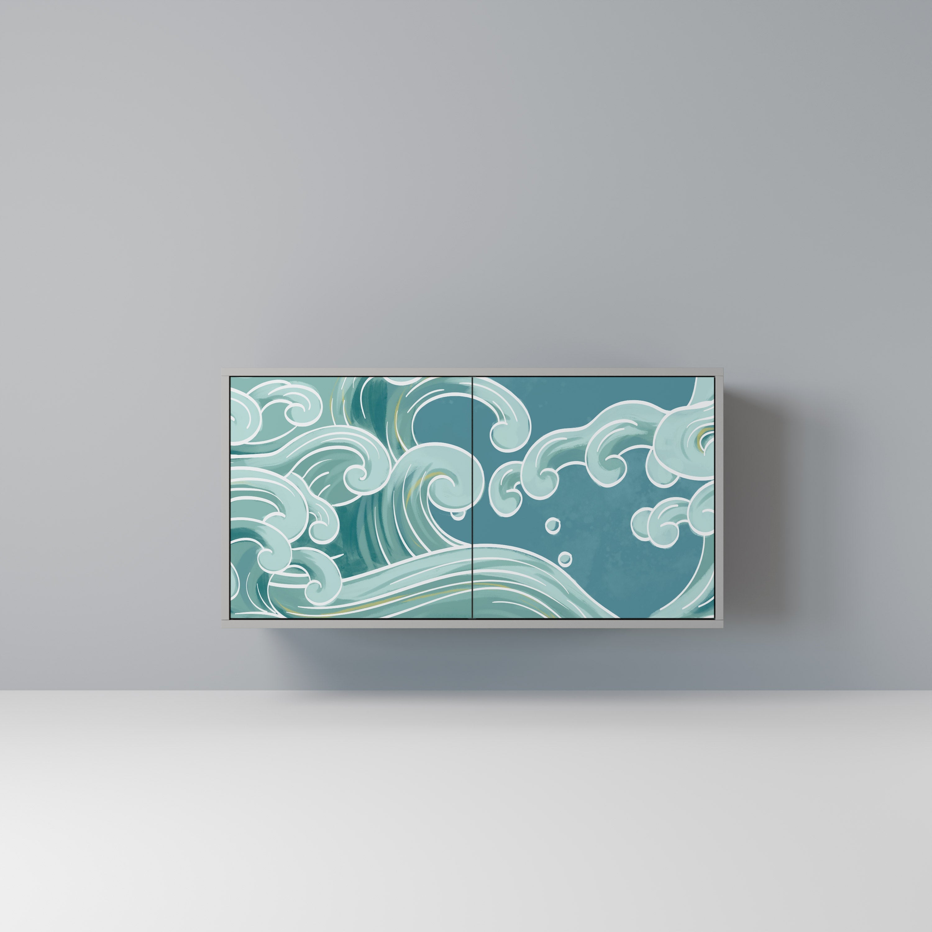 Buffet 2 portes ASIAN SWAY finition grise