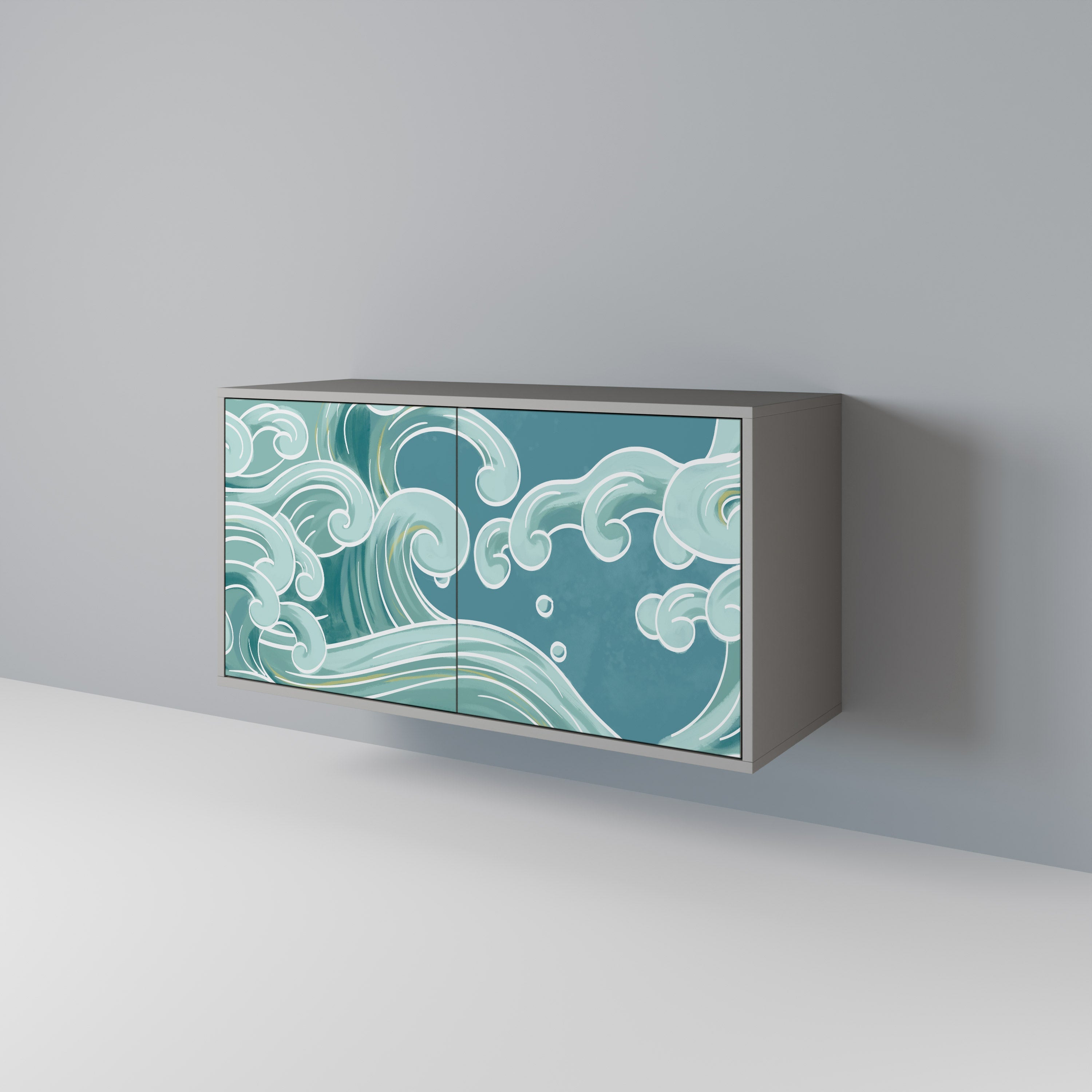 Buffet 2 portes ASIAN SWAY finition grise