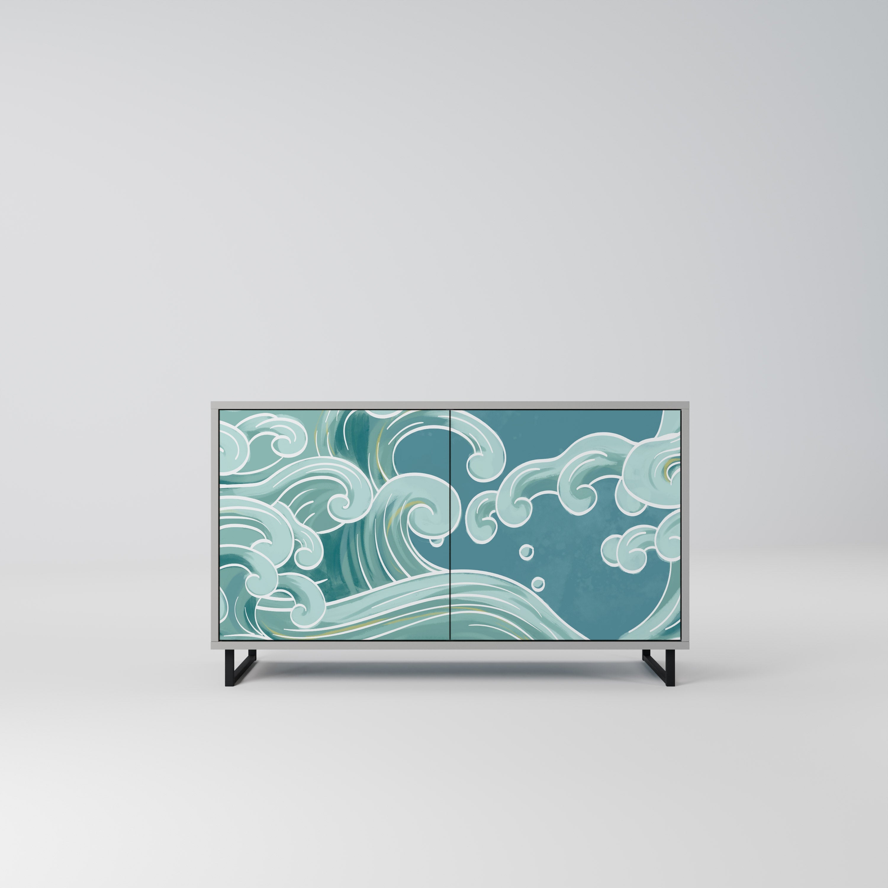 Buffet 2 portes ASIAN SWAY finition grise