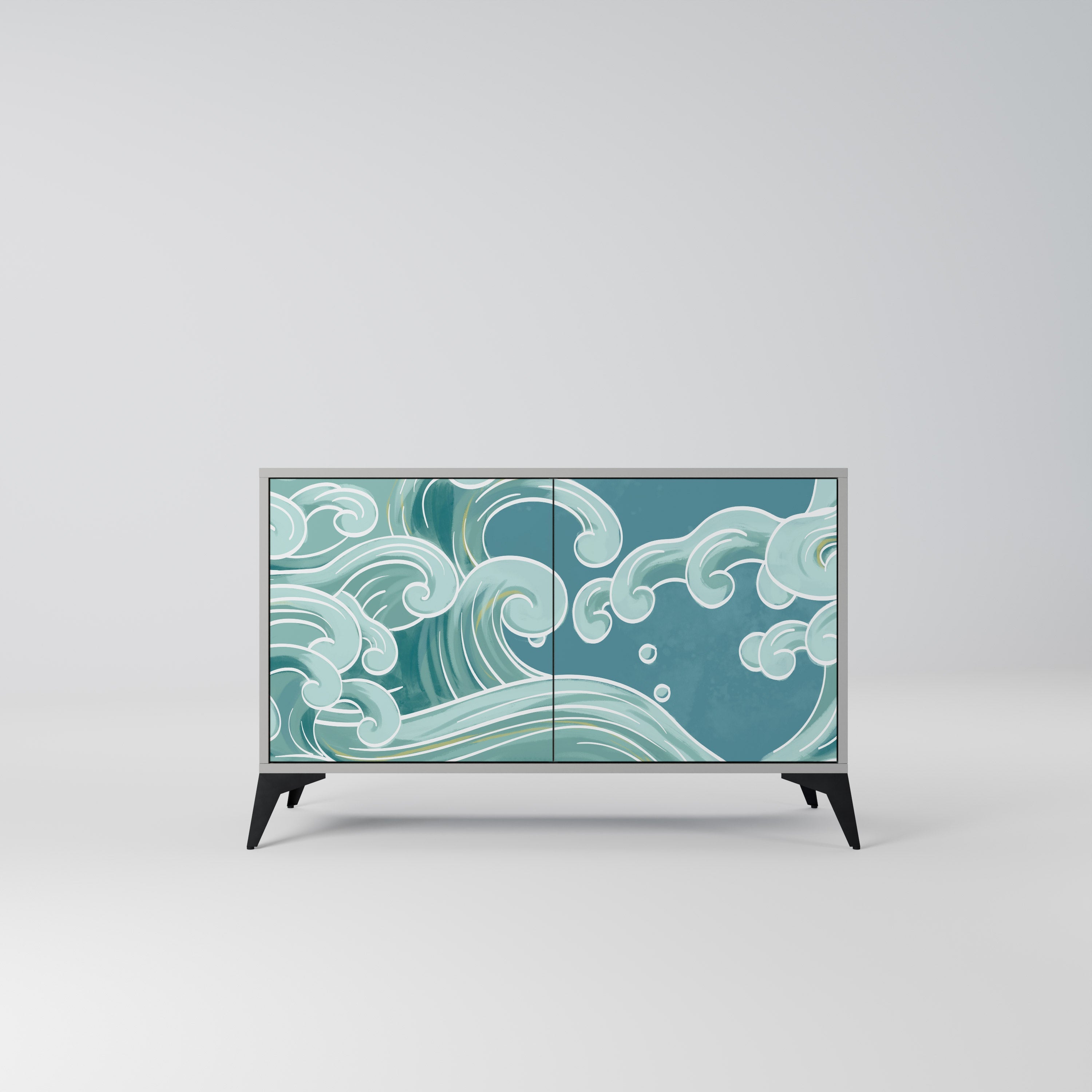 Buffet 2 portes ASIAN SWAY finition grise