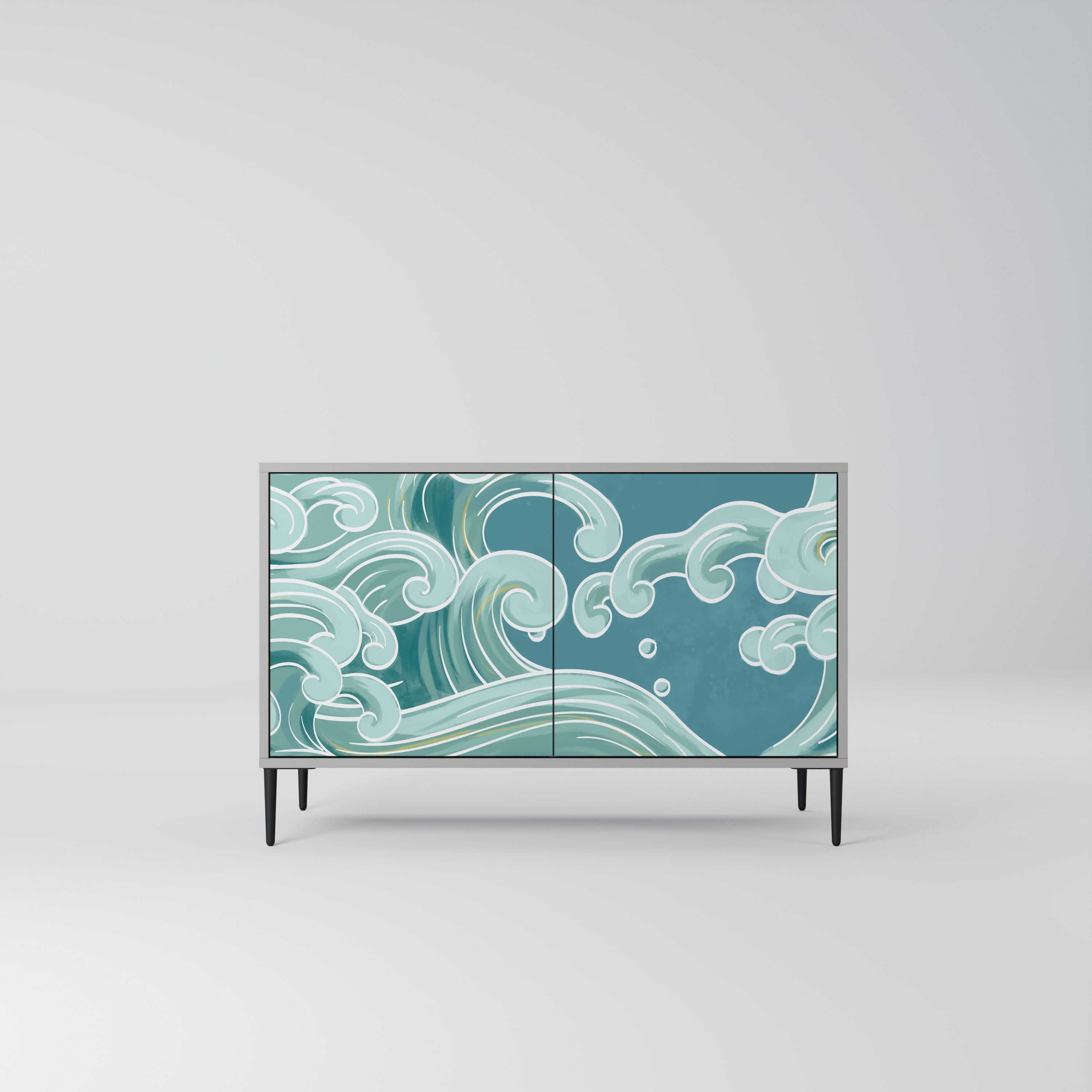 Buffet 2 portes ASIAN SWAY finition grise