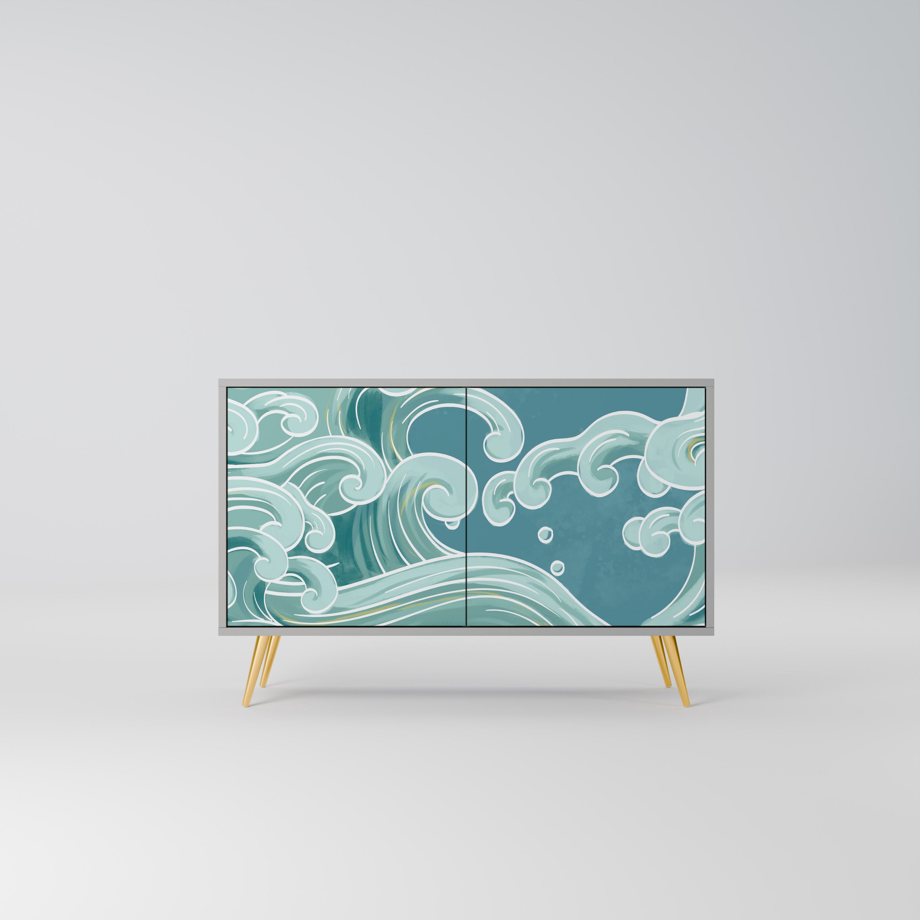 Buffet 2 portes ASIAN SWAY finition grise