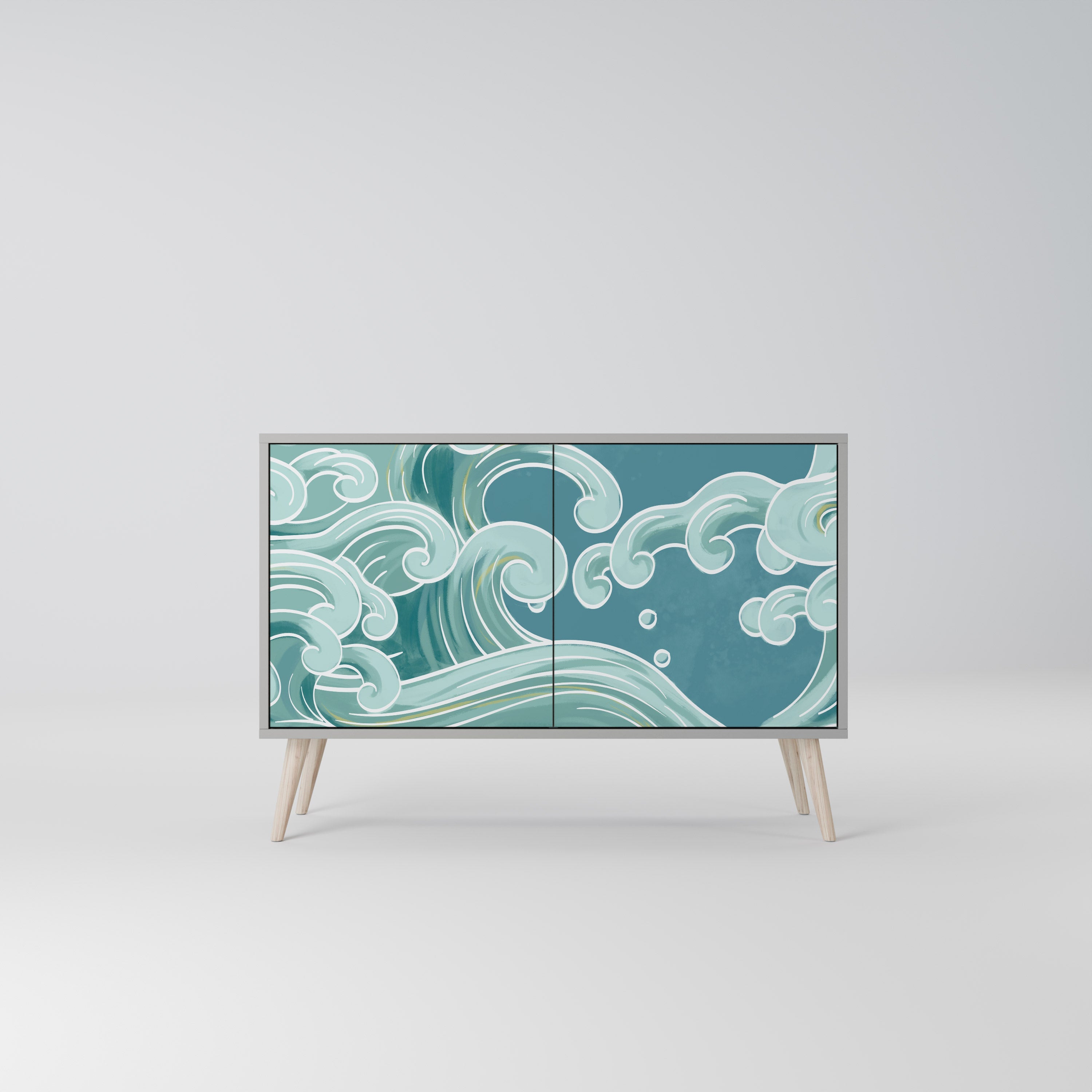 Buffet 2 portes ASIAN SWAY finition grise