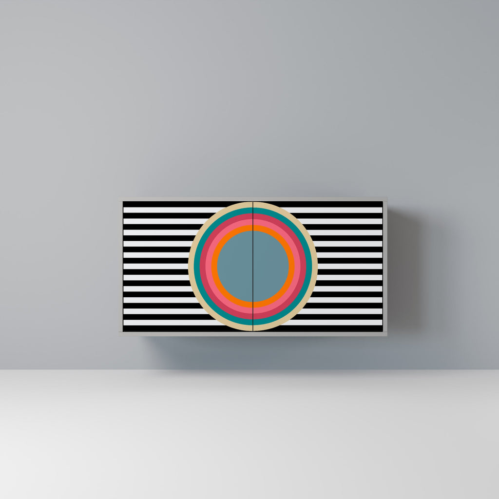 Buffet 2 portes SPECTRA SHOWCASE finition grise