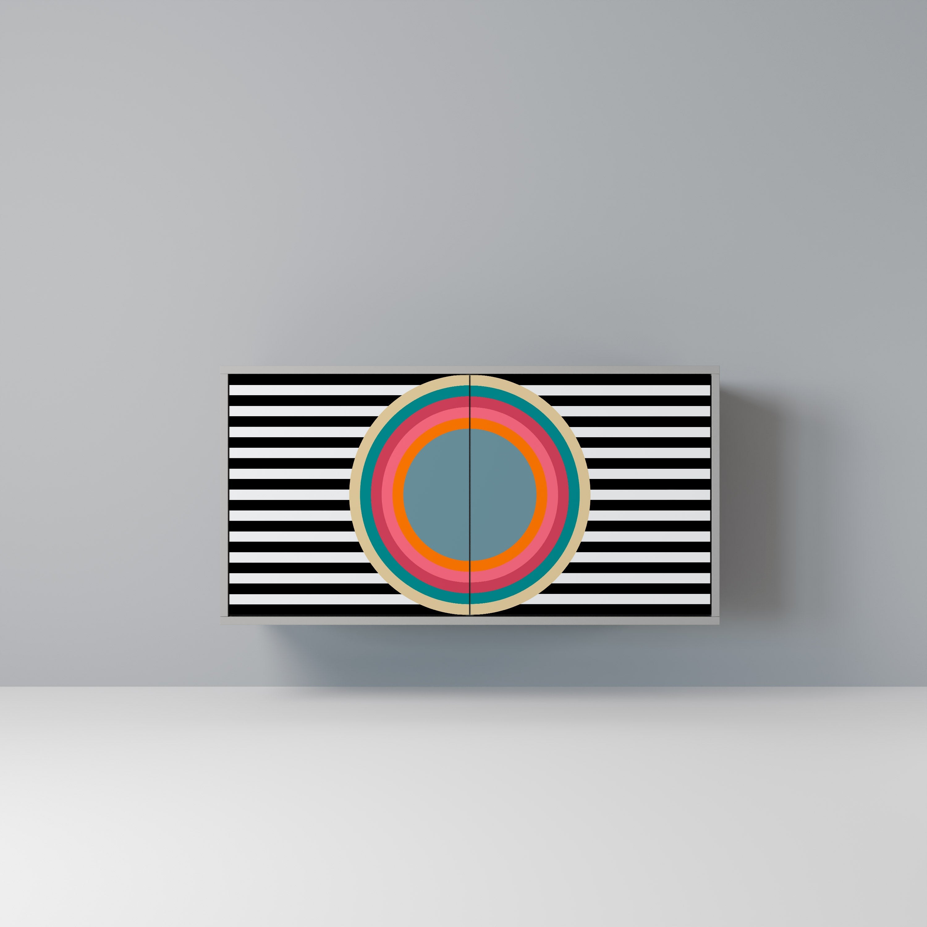 Buffet 2 portes SPECTRA SHOWCASE finition grise