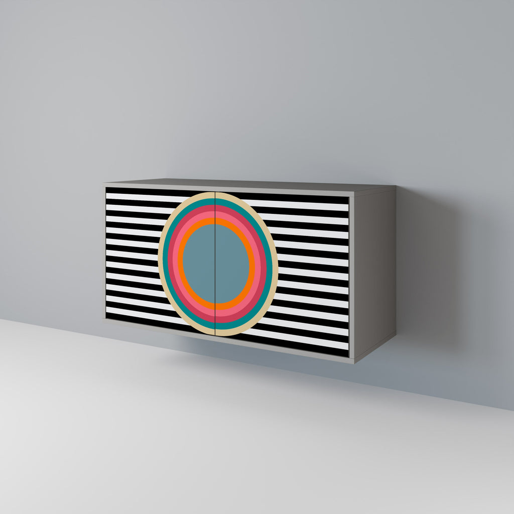 Buffet 2 portes SPECTRA SHOWCASE finition grise