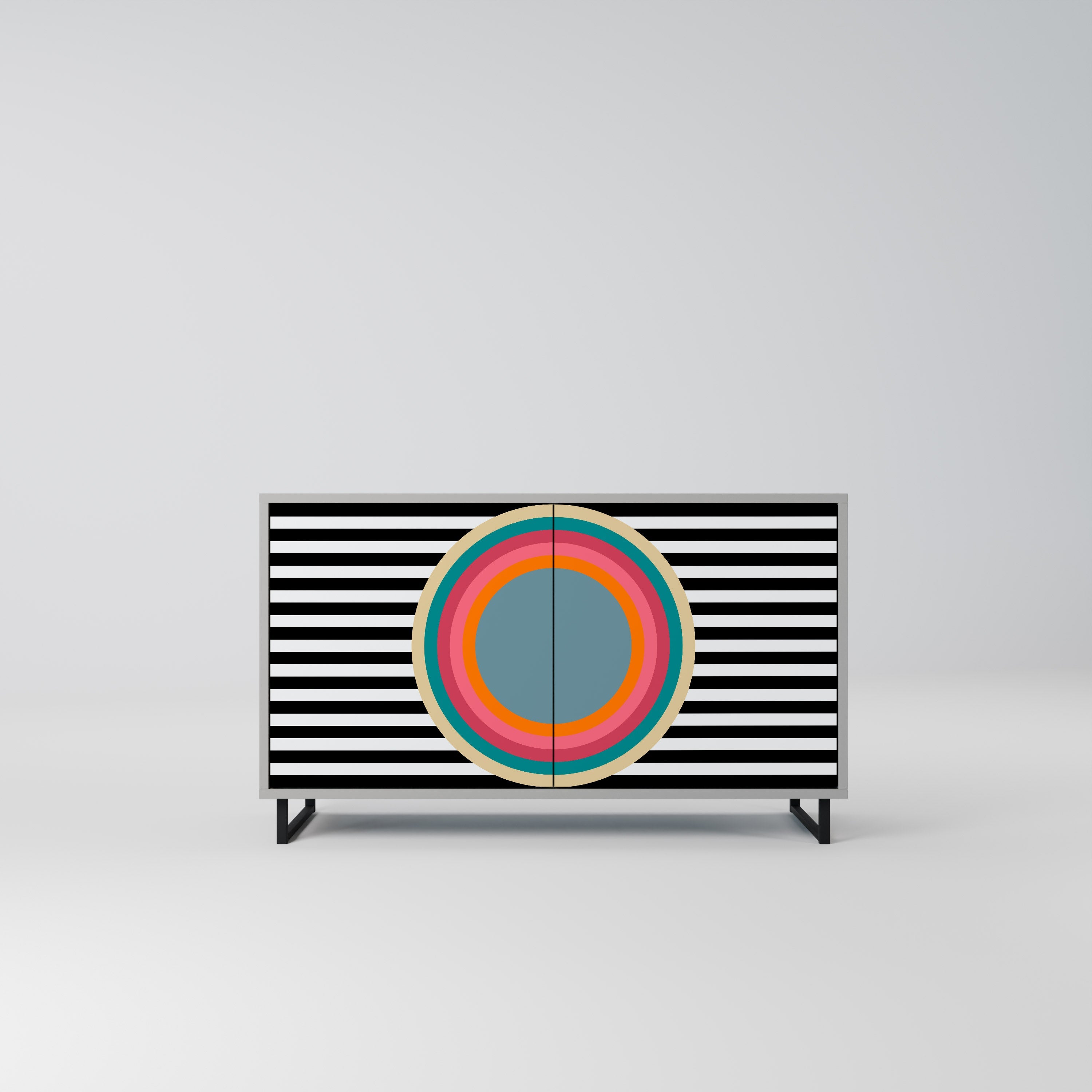 Buffet 2 portes SPECTRA SHOWCASE finition grise