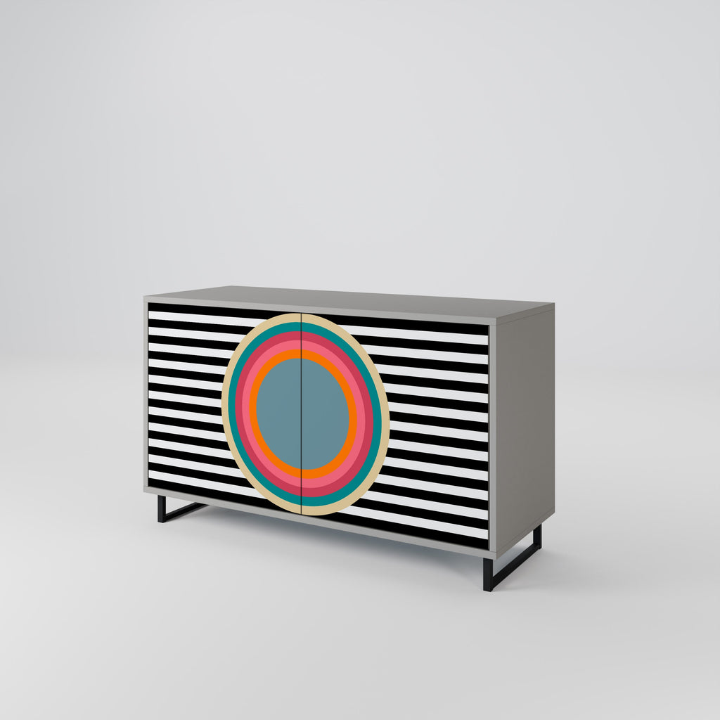 Buffet 2 portes SPECTRA SHOWCASE finition grise