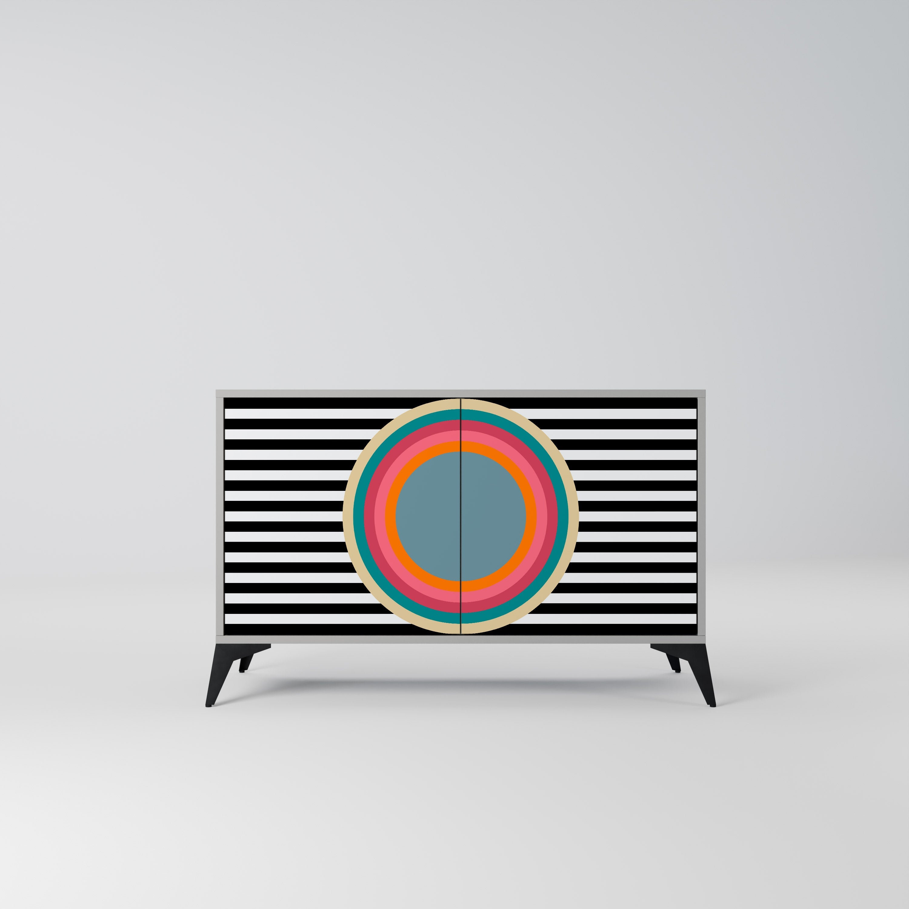 Buffet 2 portes SPECTRA SHOWCASE finition grise