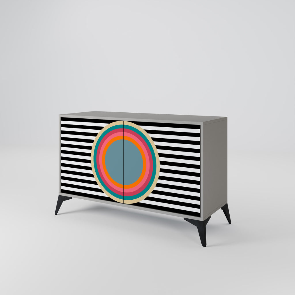 Buffet 2 portes SPECTRA SHOWCASE finition grise