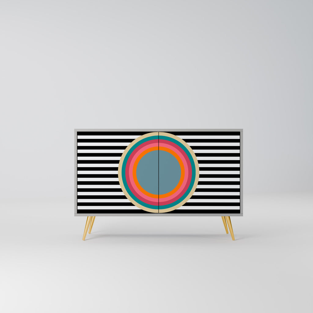 Buffet 2 portes SPECTRA SHOWCASE finition grise