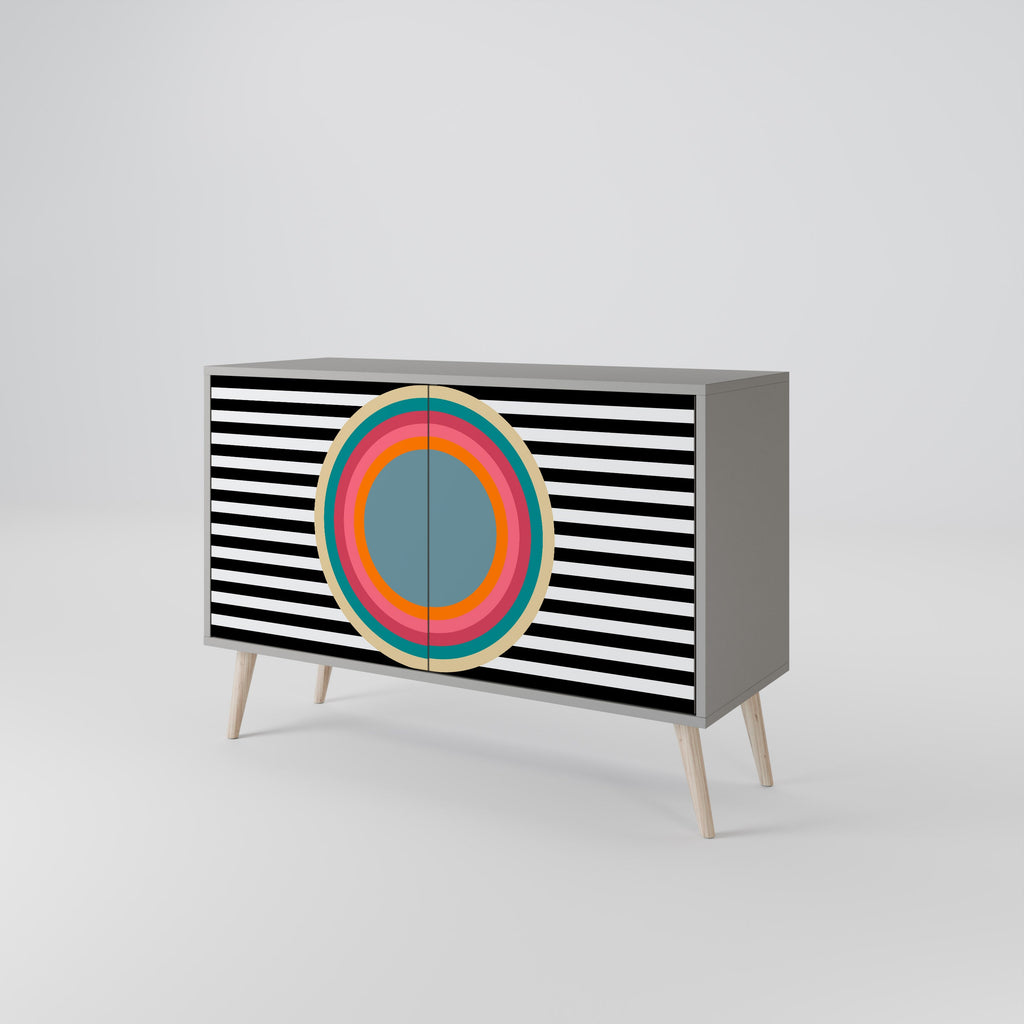 Buffet 2 portes SPECTRA SHOWCASE finition grise