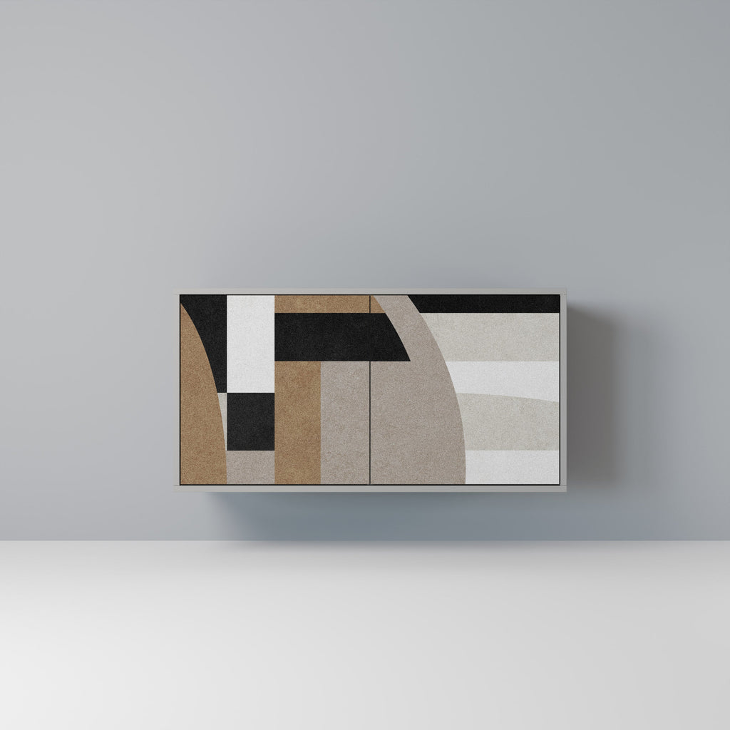 Buffet 2 portes DELICATE MEMENTO finition grise