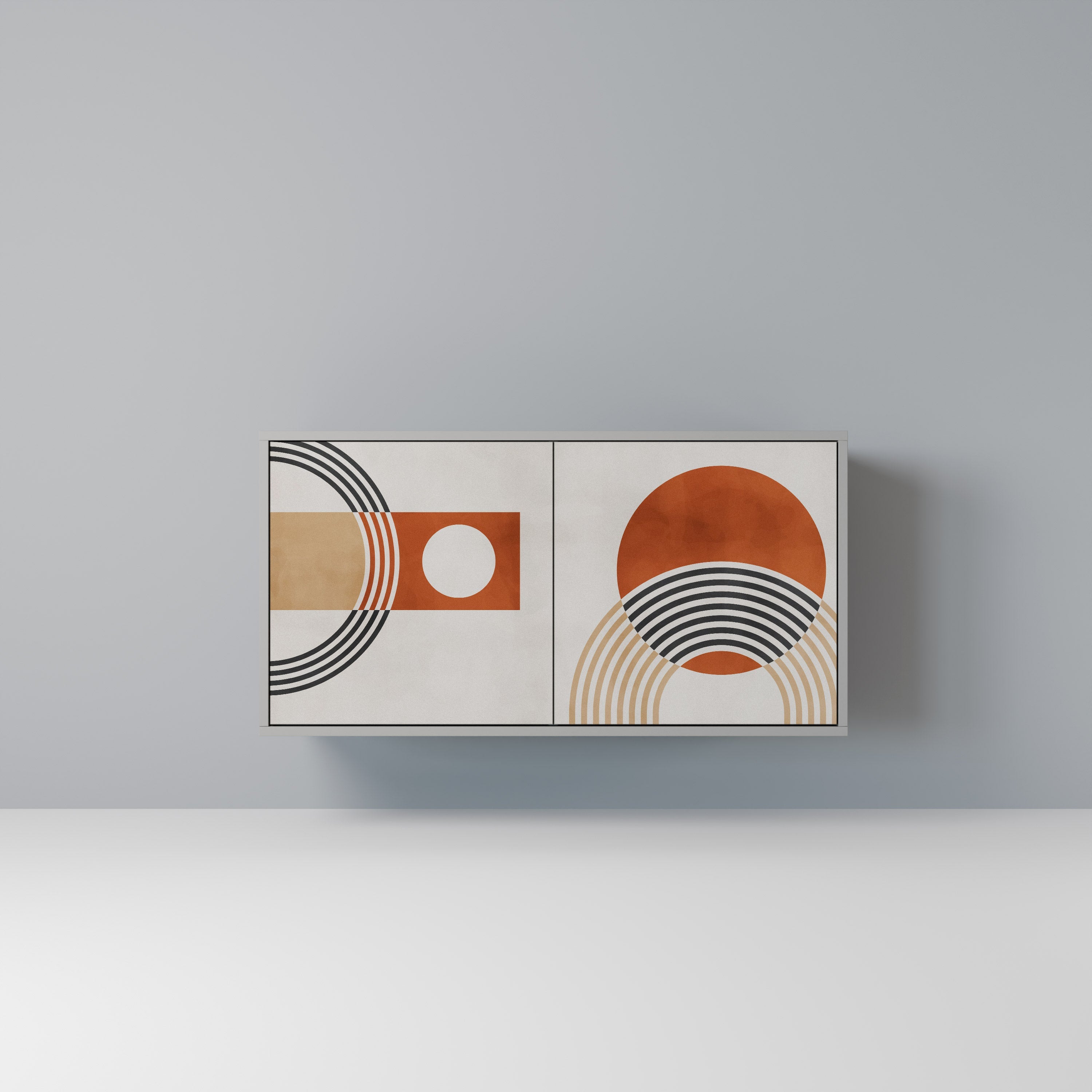 Buffet 2 portes SPACE AROUND en finition grise