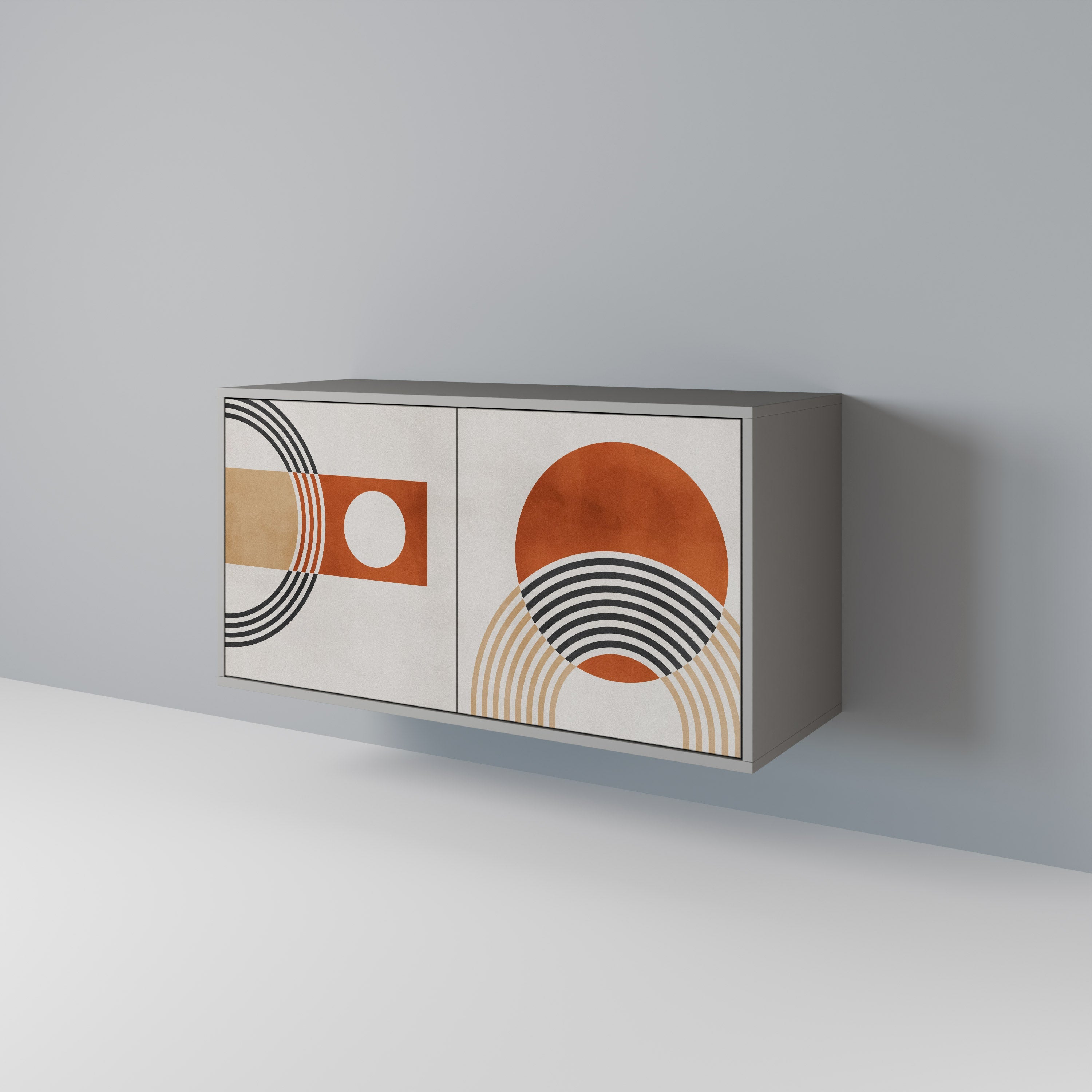 Buffet 2 portes SPACE AROUND en finition grise