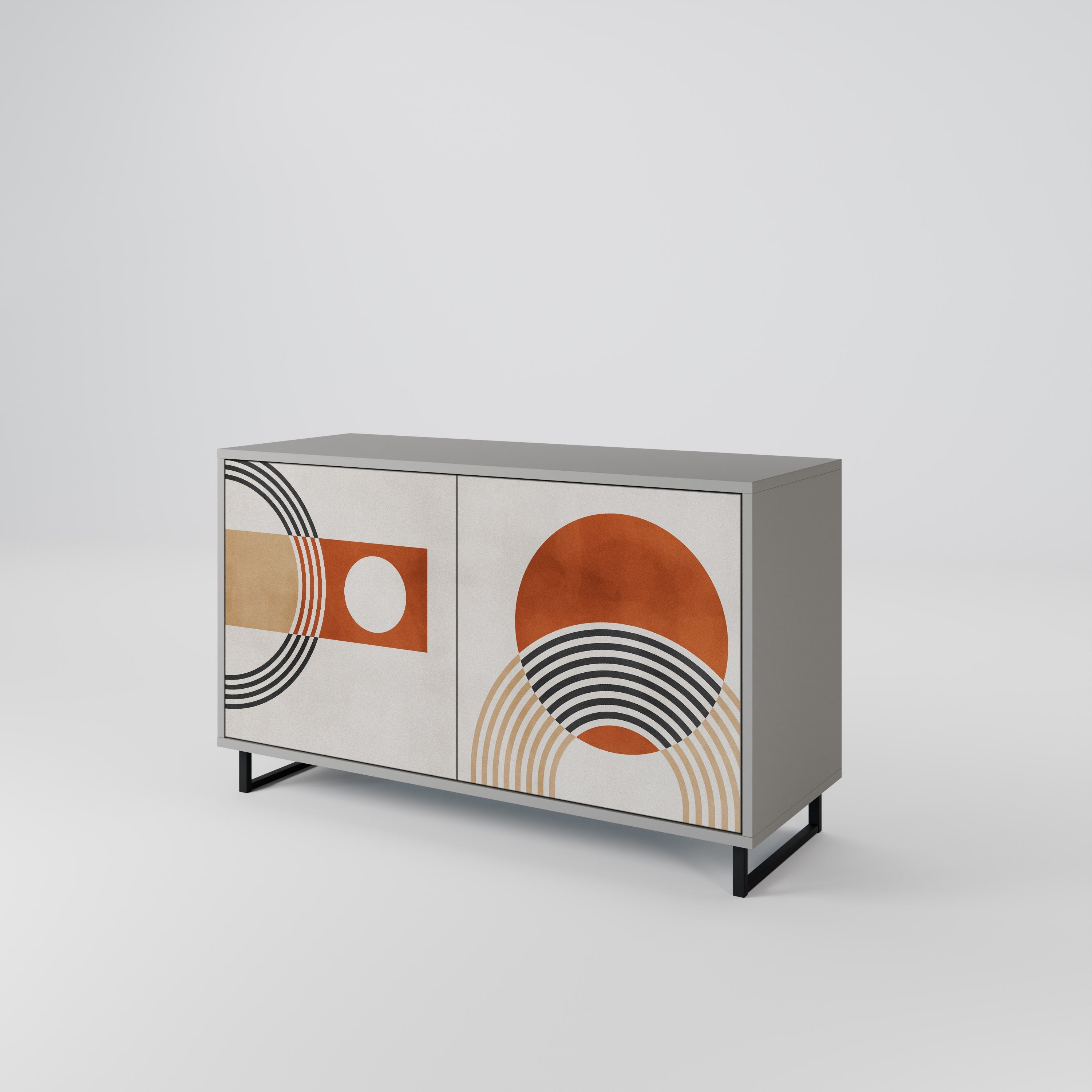 Buffet 2 portes SPACE AROUND en finition grise