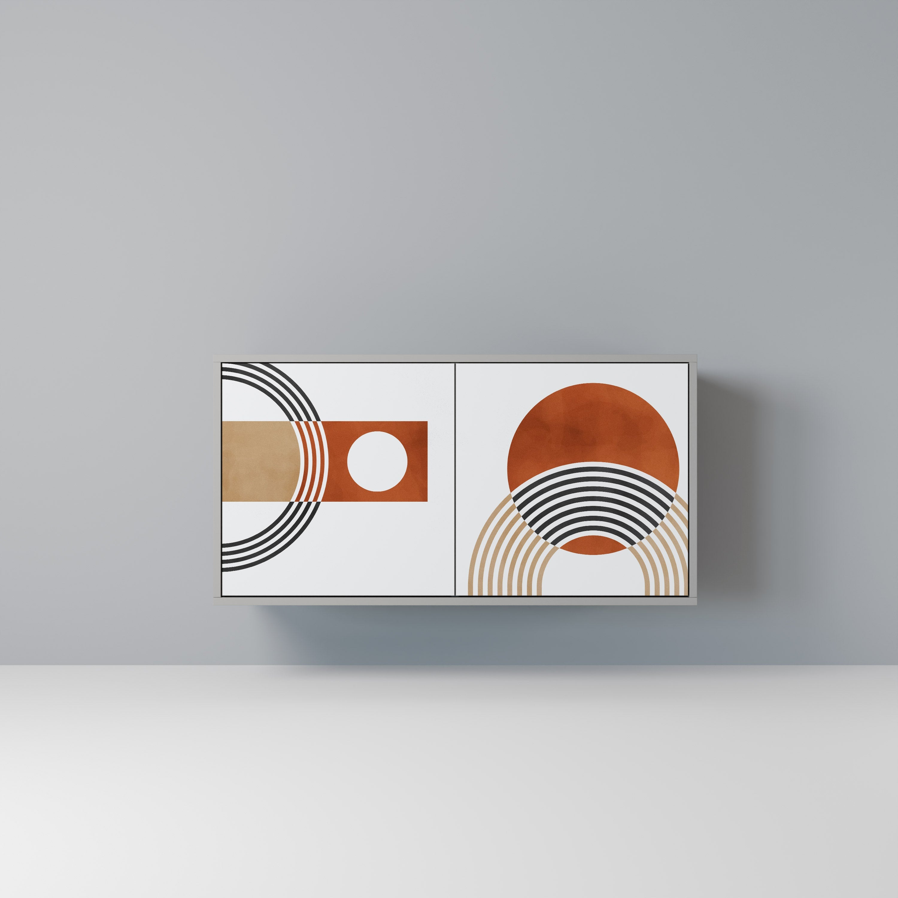 Buffet 2 portes CIRCLE RHYTM finition grise