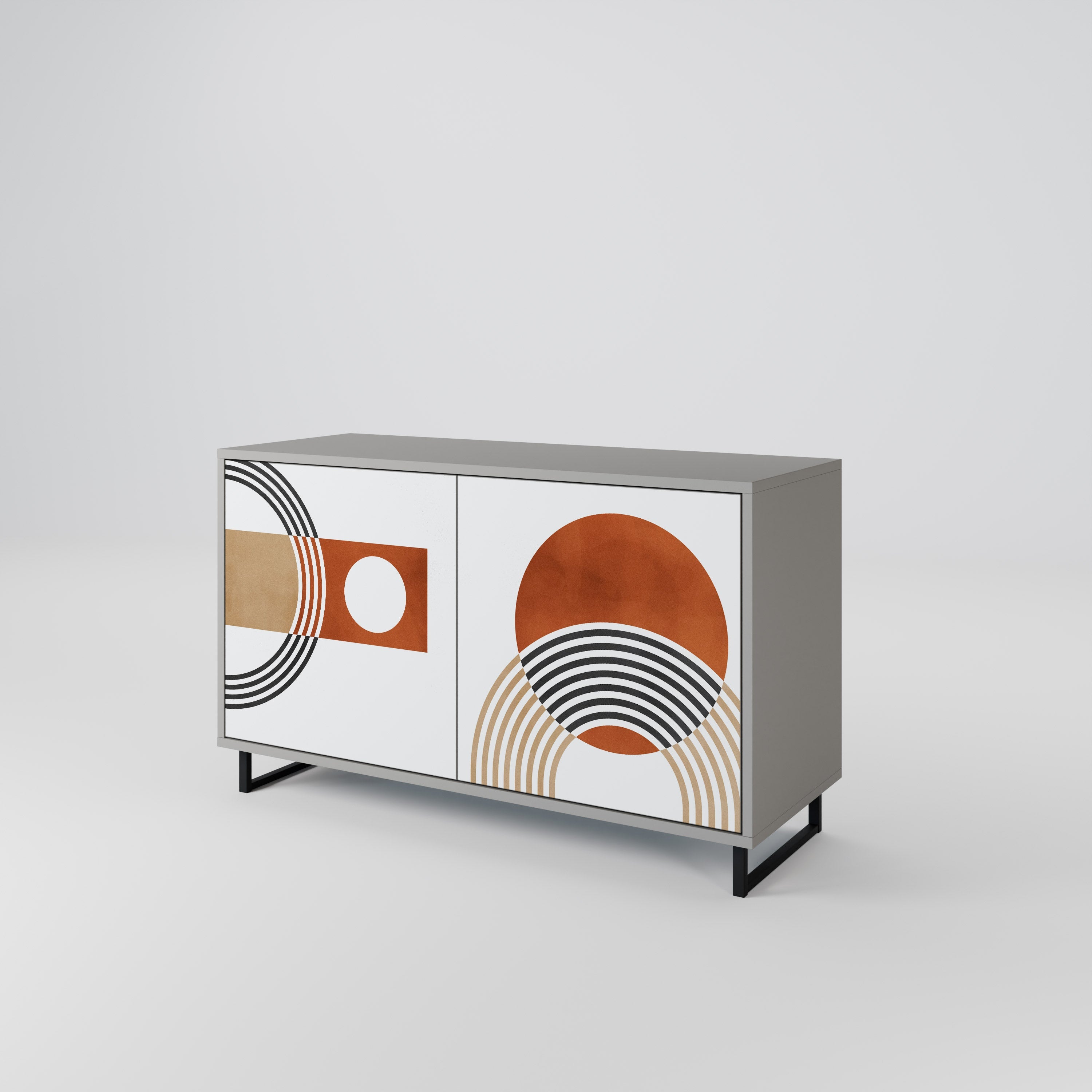 Buffet 2 portes CIRCLE RHYTM finition grise