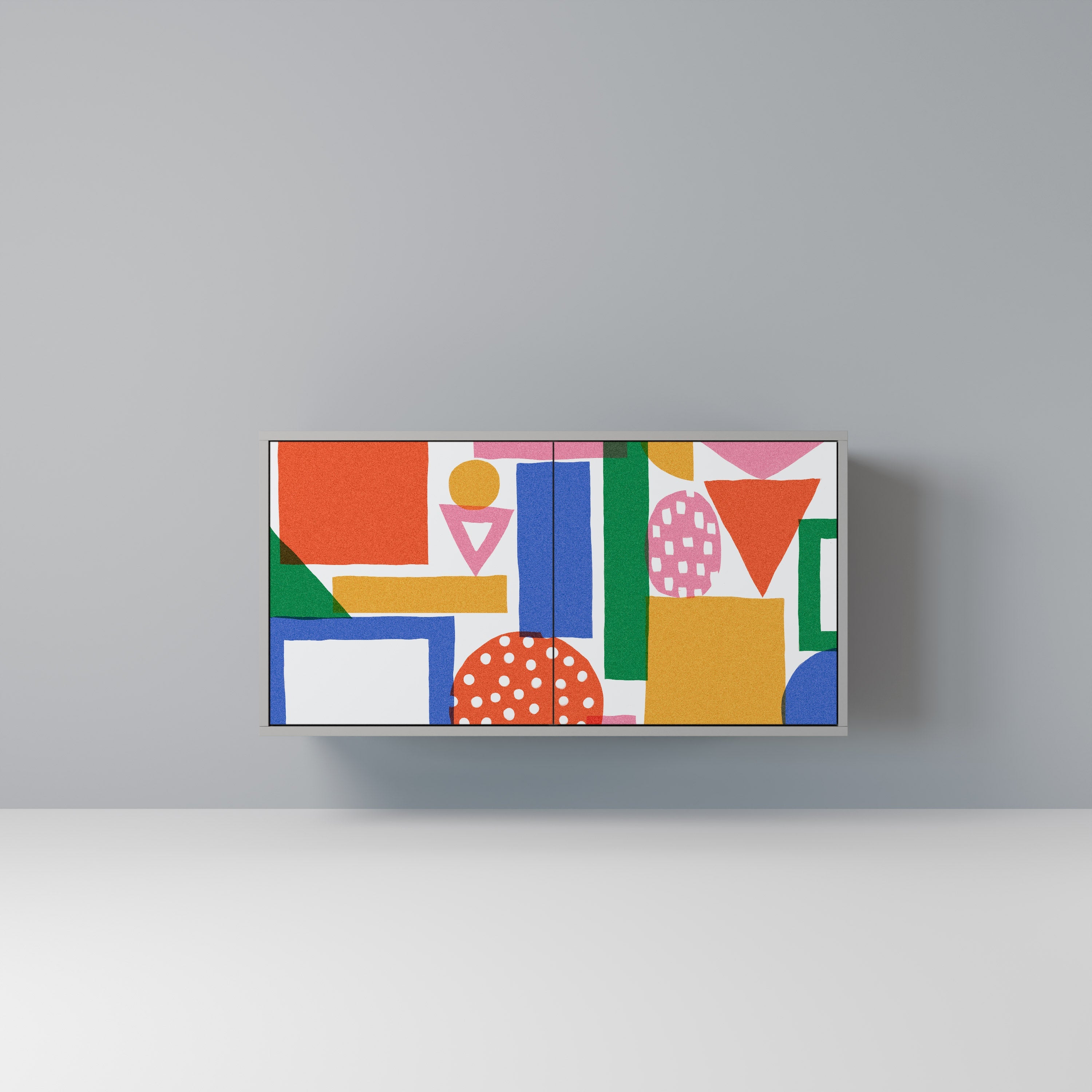 Buffet 2 portes GEOMETRIC GLIMMER en finition grise