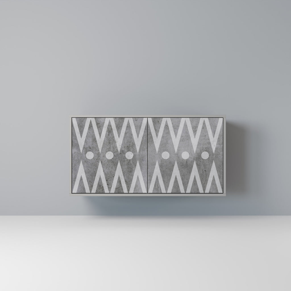 Buffet 2 portes SHARP EDGES finition grise