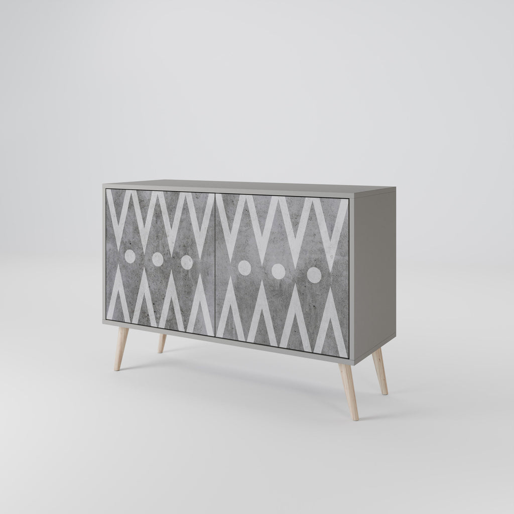 Buffet 2 portes SHARP EDGES finition grise