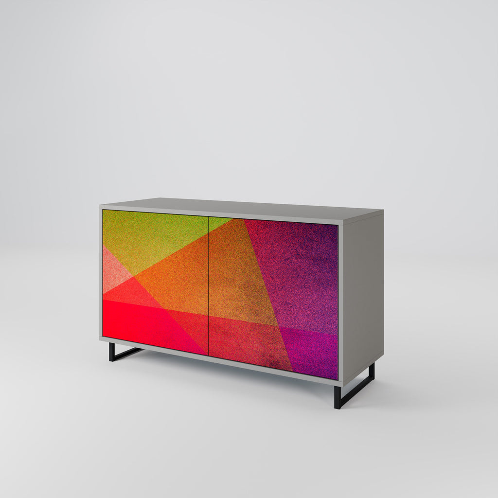 Buffet 2 portes VIVID GEOMETRY en finition grise